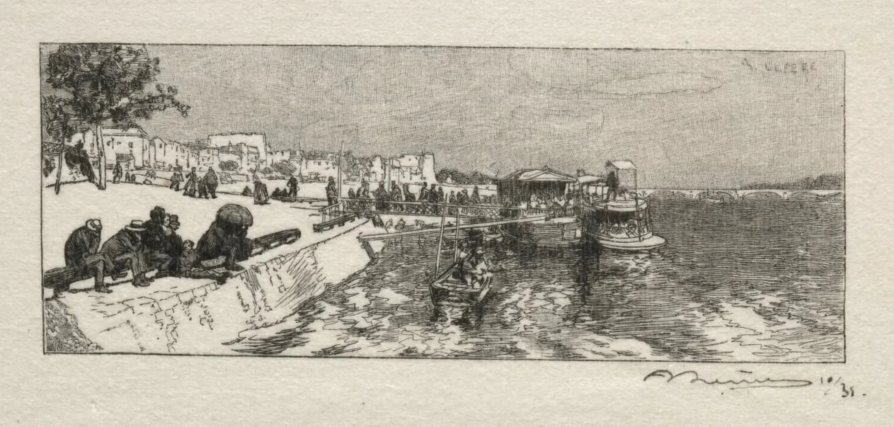 Embarcadére a Bercy, by Auguste Lepère, 1890