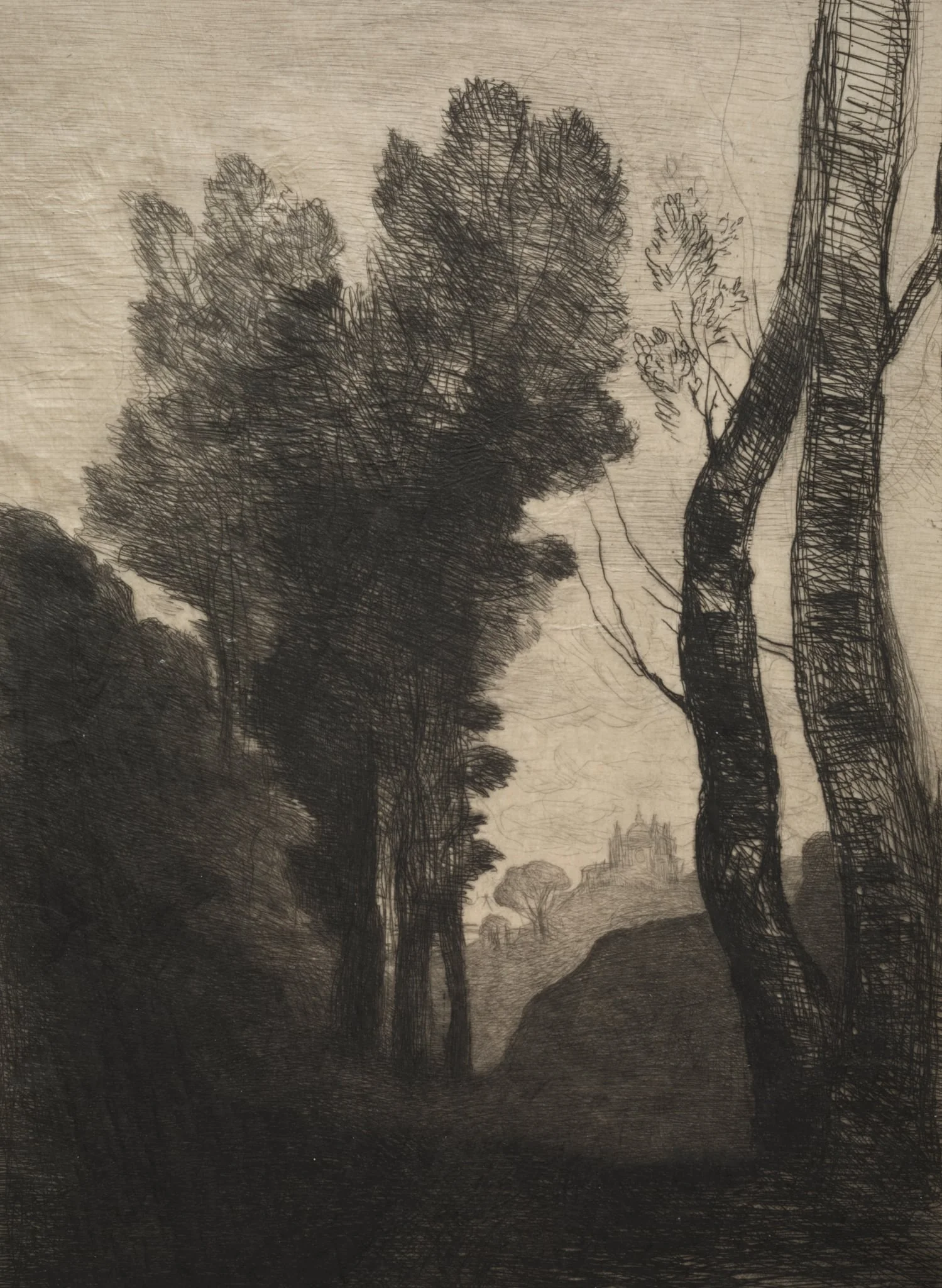 Environs of Rome, by Jean Baptiste Camille Corot, 1866