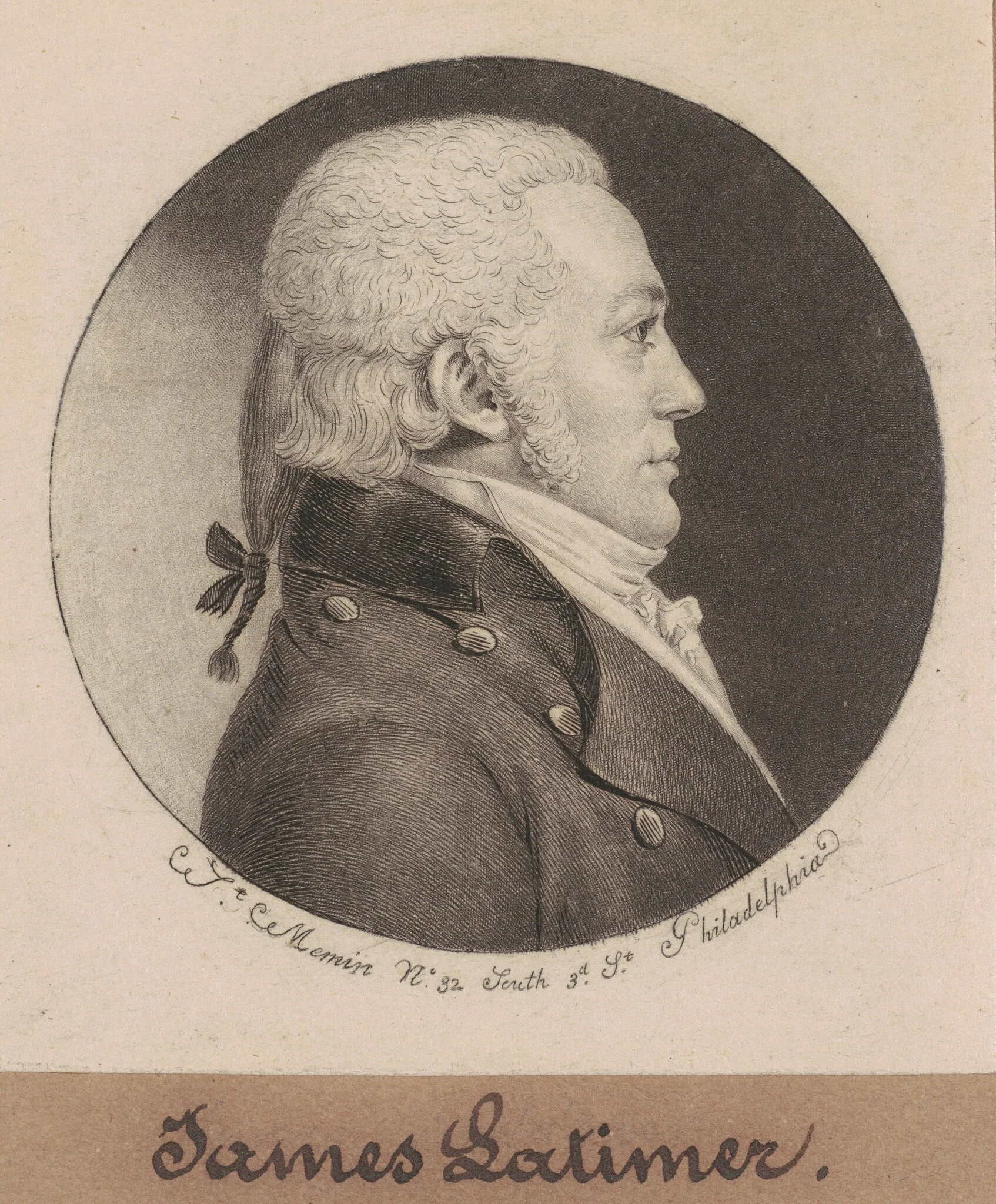 James Latimer, by Charles Balthazar Julien Févret de Saint-Mémin, ink, 1798
