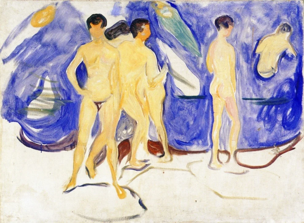 Bathing Young Men, by Edvard Munch, oil, 1904