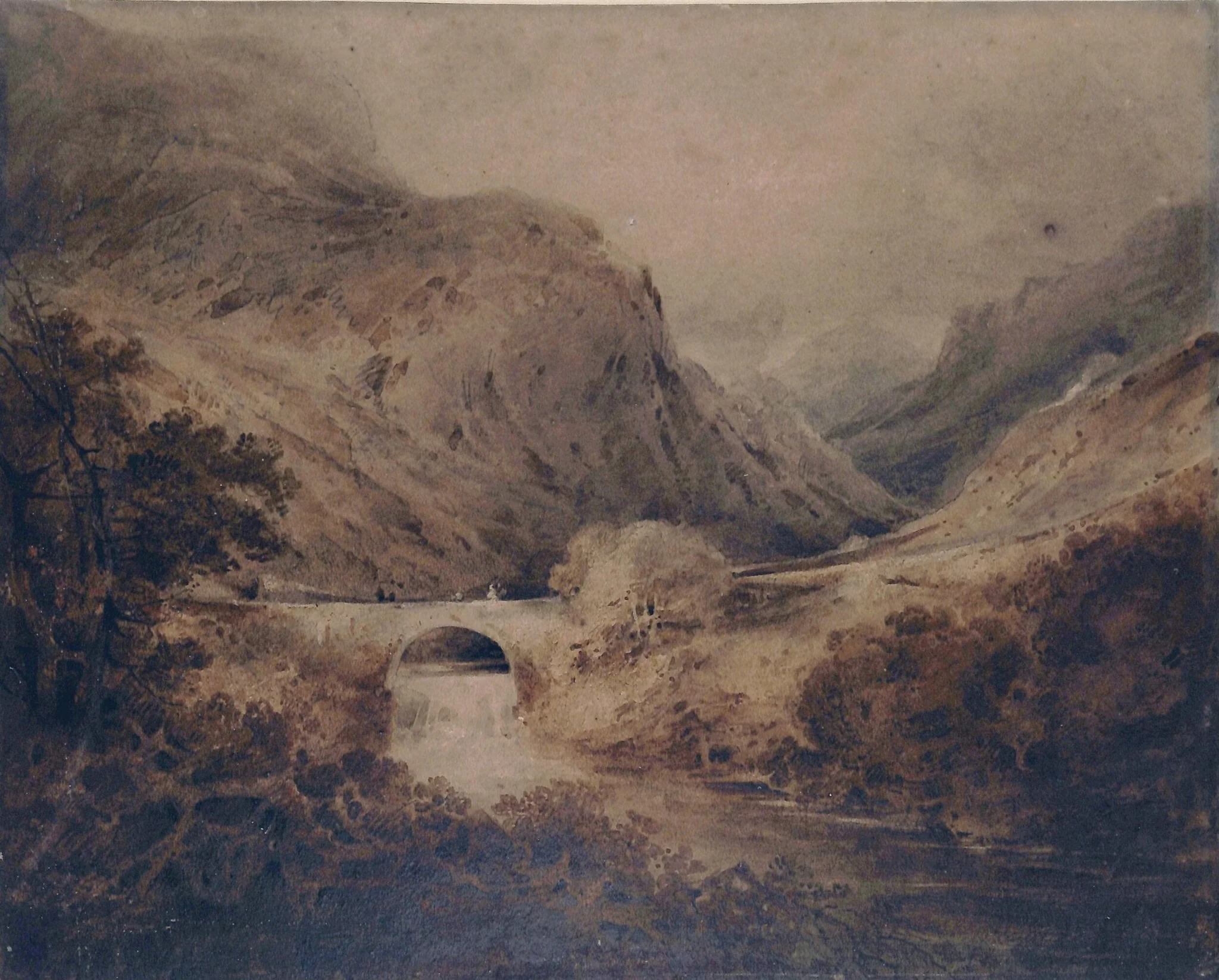 Pont-aber-Glaslyn, by John Sell Cotman, watercolor, 1801