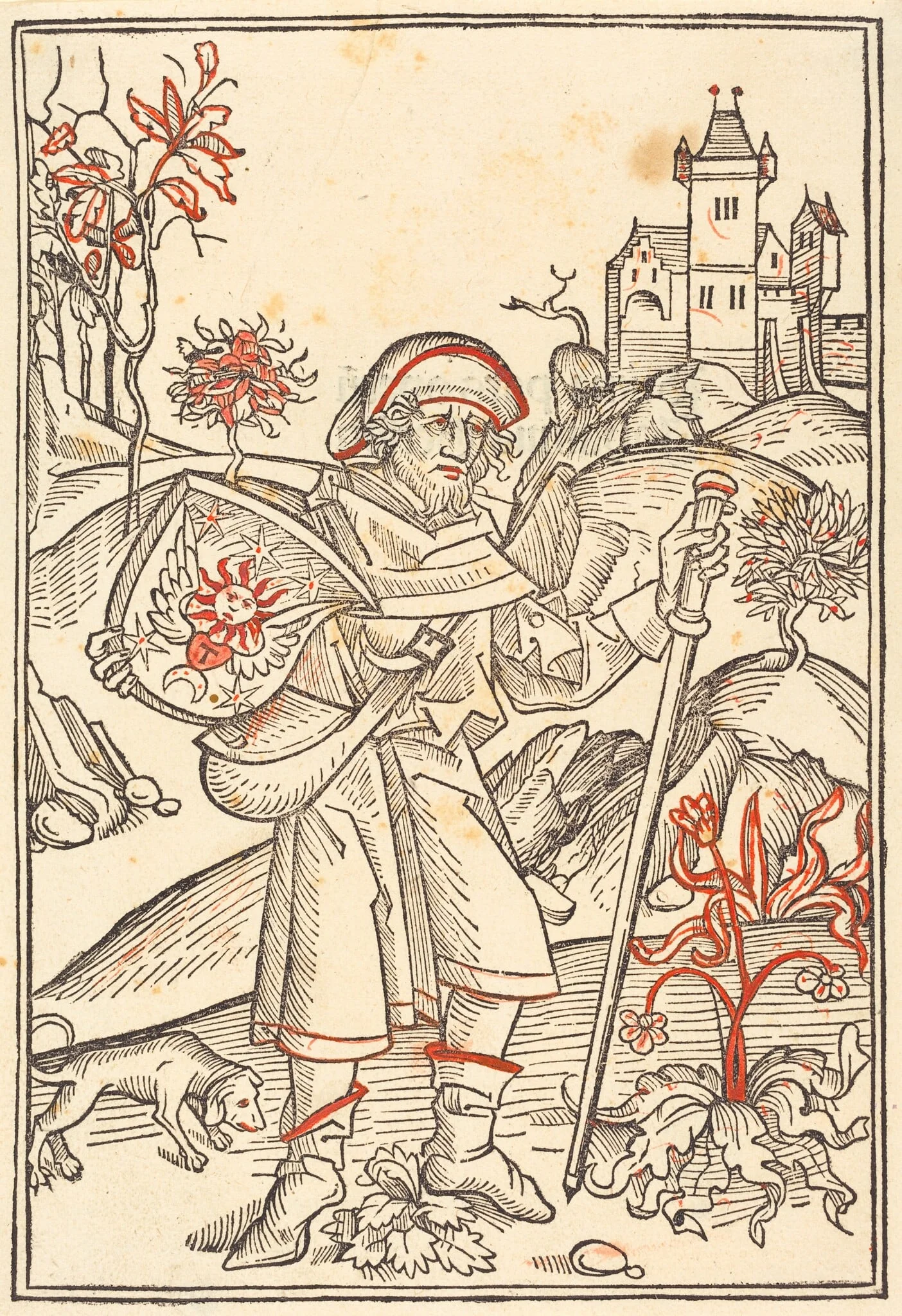 Gerson as Pilgrim, by German 15th Century, ink, 1489
