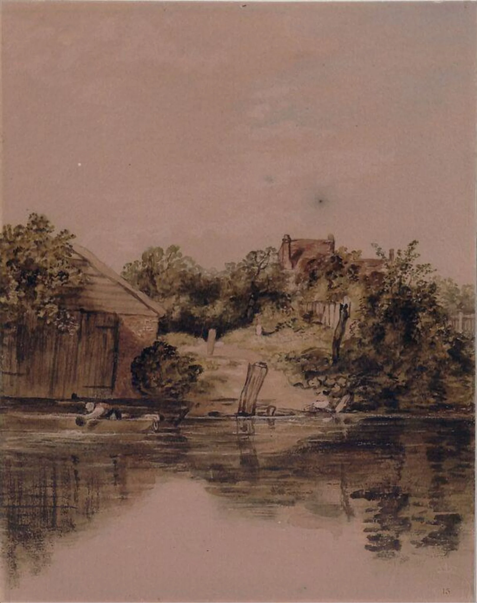 The River Side, by William Collins, watercolor, 1850
