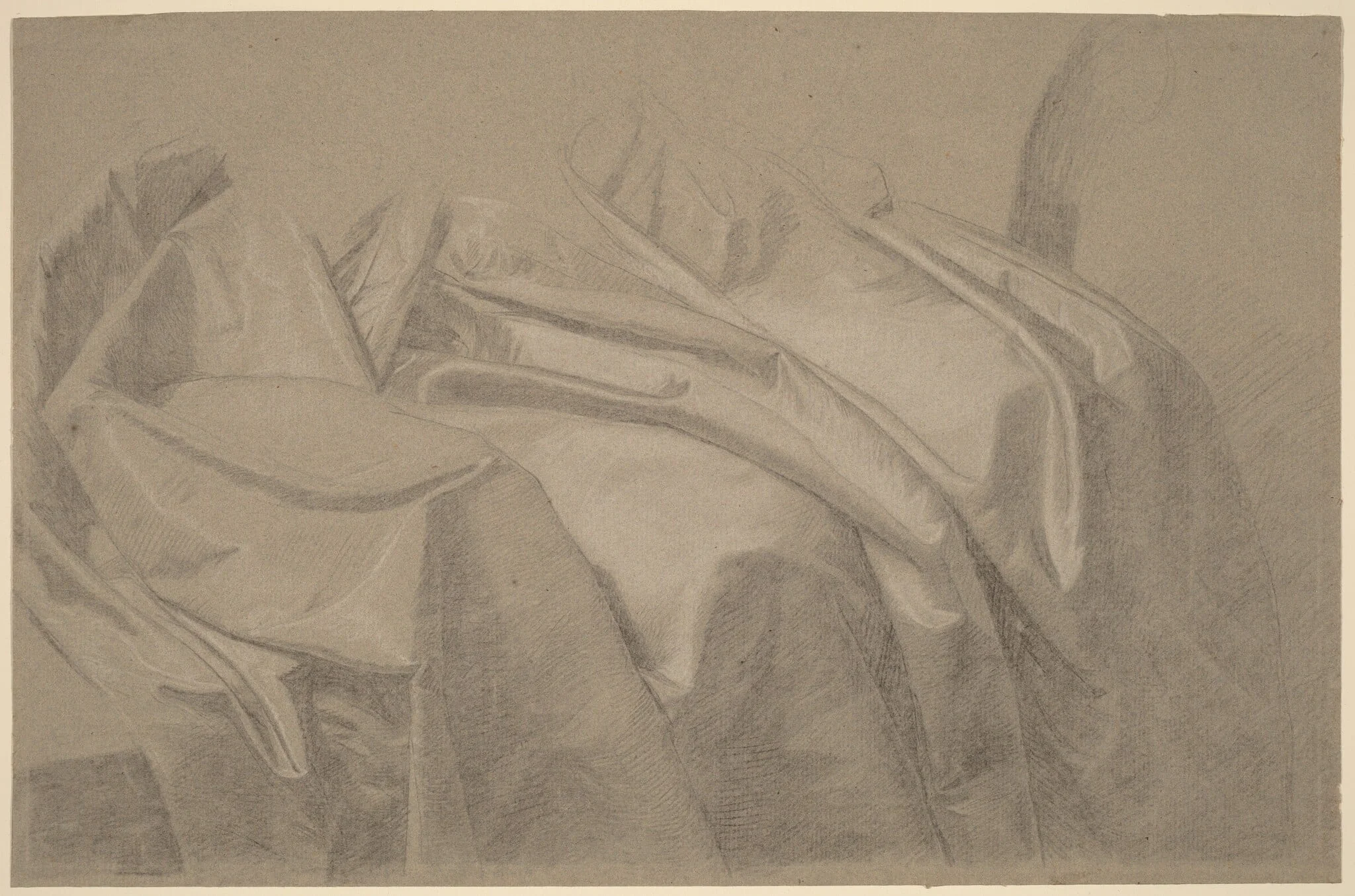 Drapery Study for "Mary and Elizabeth Royall", by John Singleton Copley, graphite, 1758