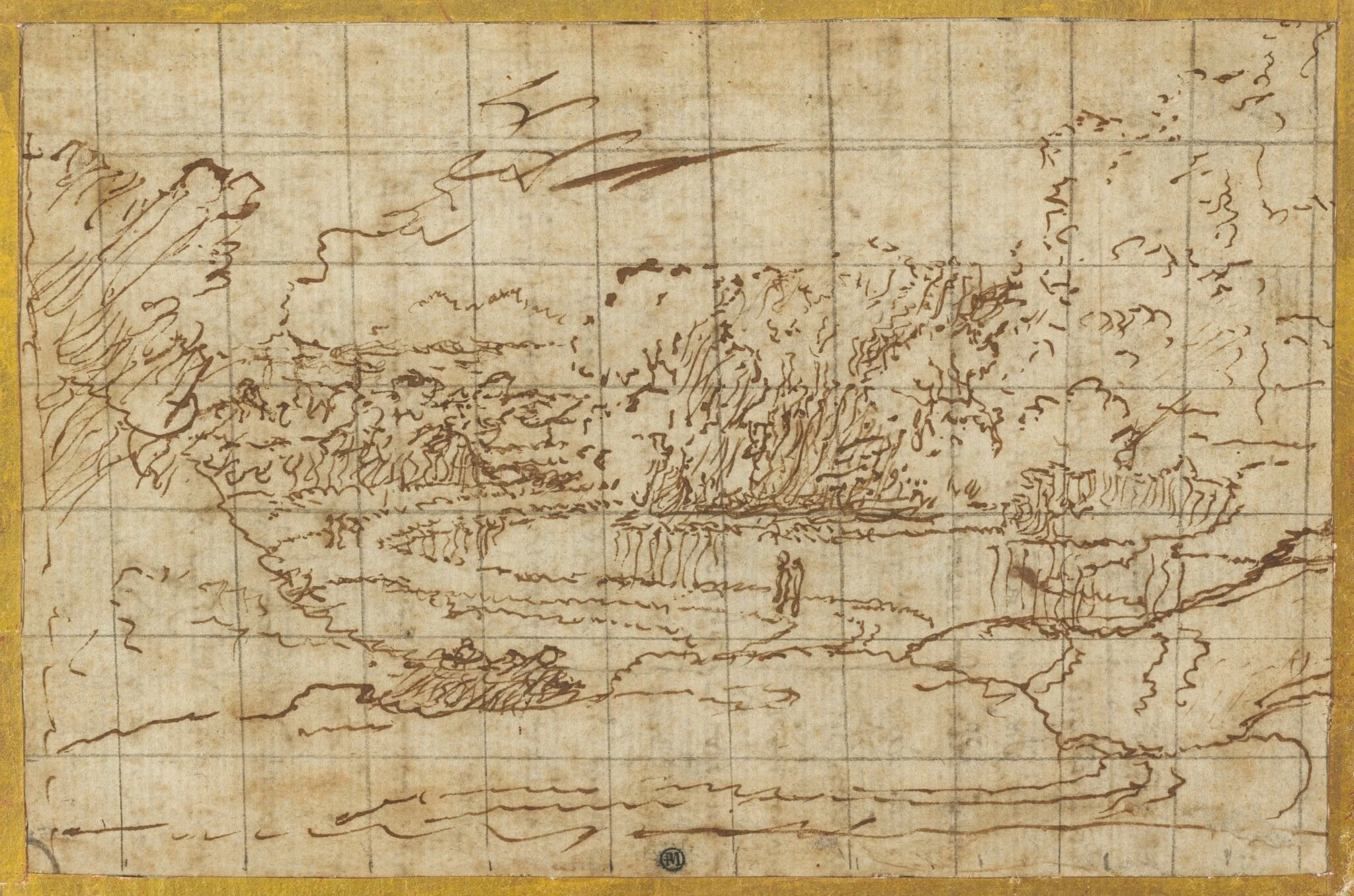 Road along a Winding River, by Nicolas Poussin, ink, 1648