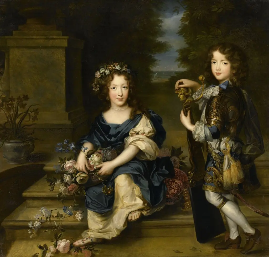 Anne-Marie de Bourbon, future princess of Conti and Louis de Bourbon, count of Vermandois