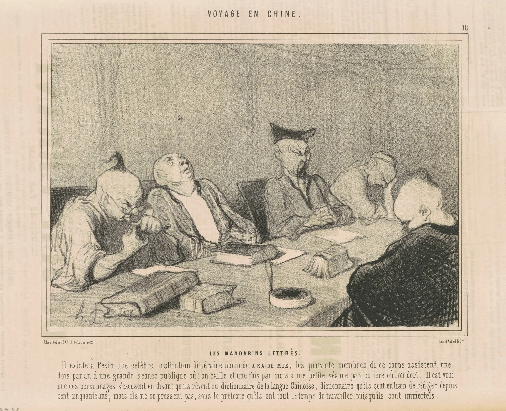 Les mandarins lettrés, by Honoré Daumier, ink, 1844