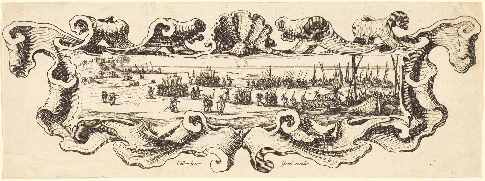 The Landing of the Troops, by Jacques Callot, ink, 1630