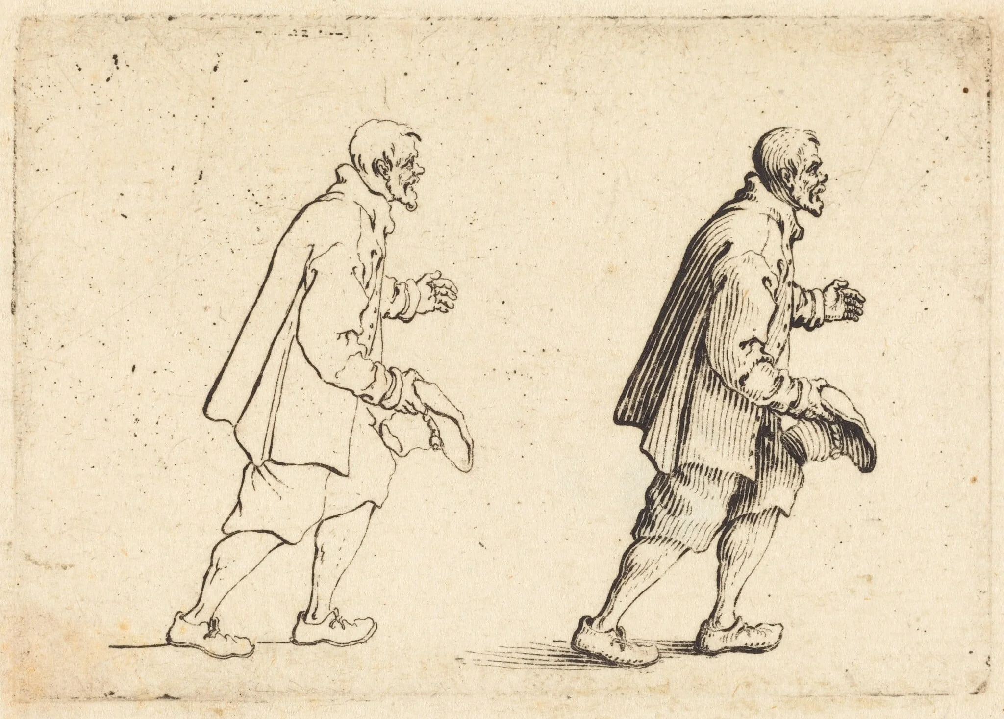 Peasant with Hat in Hand, by Jacques Callot, ink, 1617