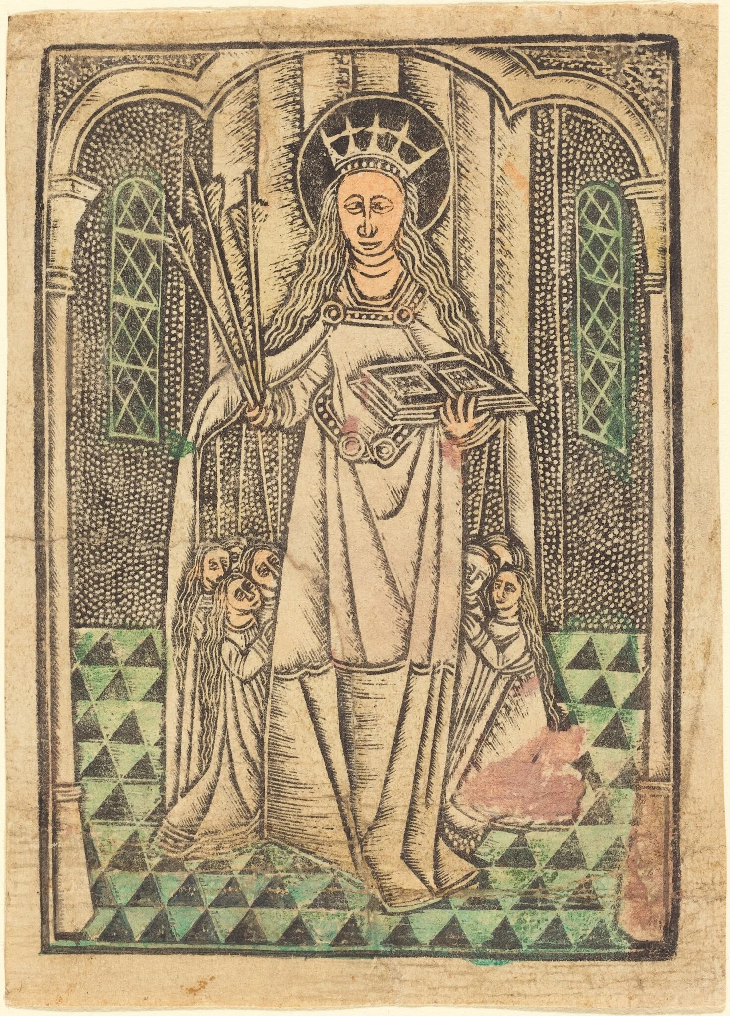 Saint Ursula as Protectress, by German 15th Century, paint, 1480