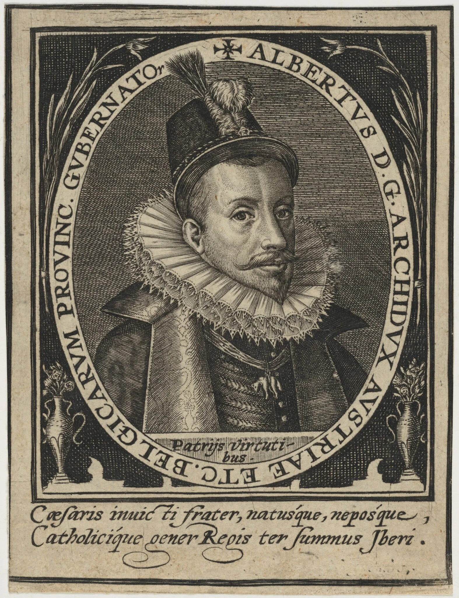 Albert VII, Archduke of Austria, by Hieronymus Wierix, ink, 1586