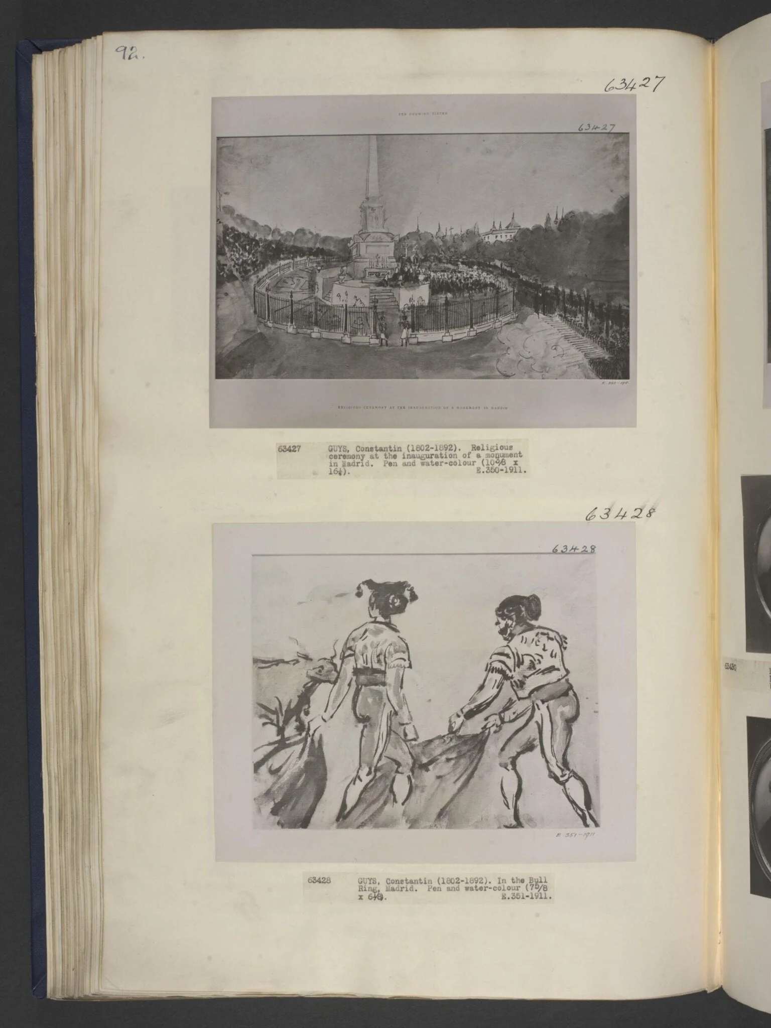 Religious ceremony at the inauguration of a Monument in Madrid., by Constantin Guys, 4