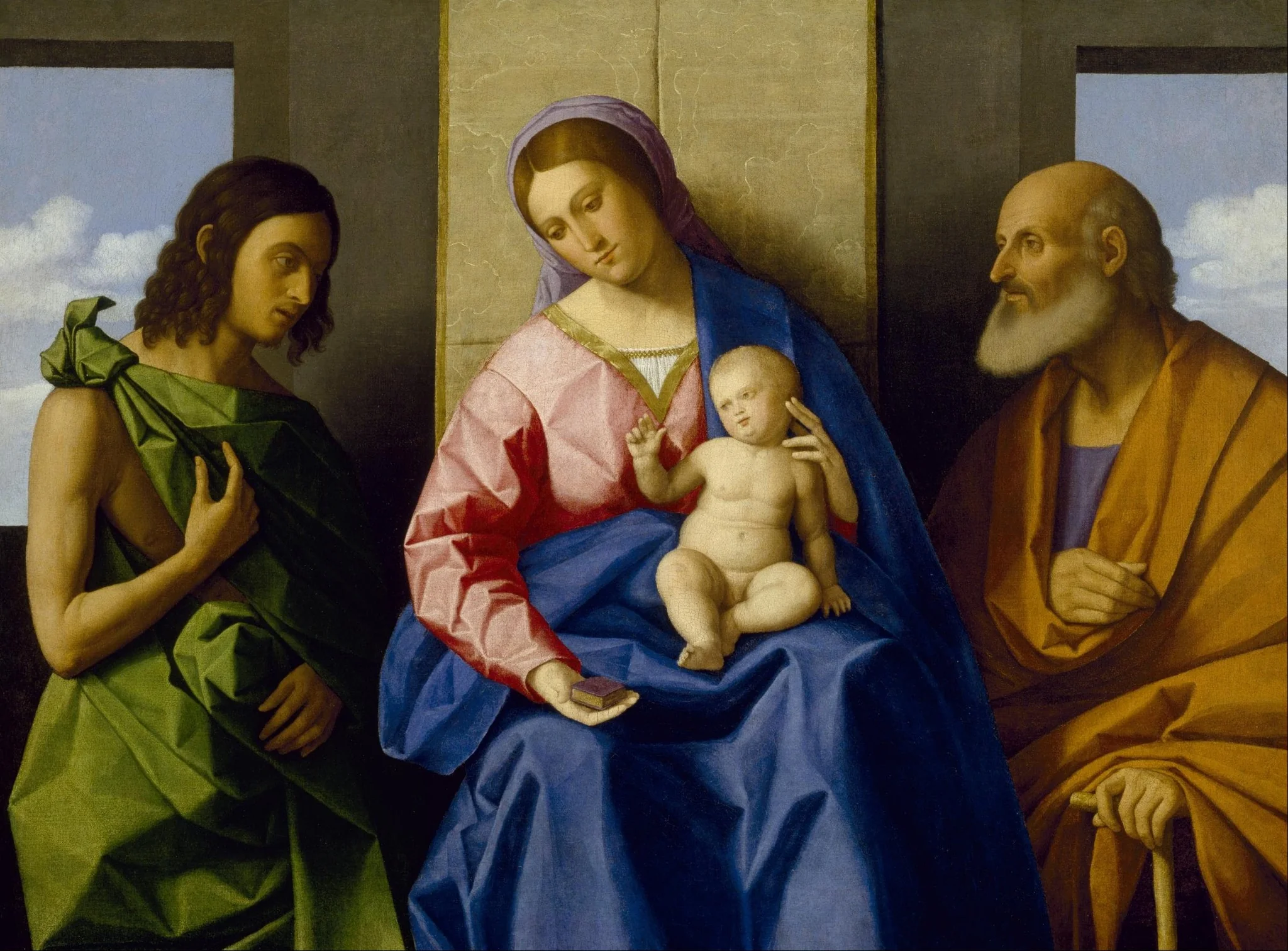 Virgin and Child with Saints John the Baptist and Joseph, by Vincenzo Catena, oil, 1520