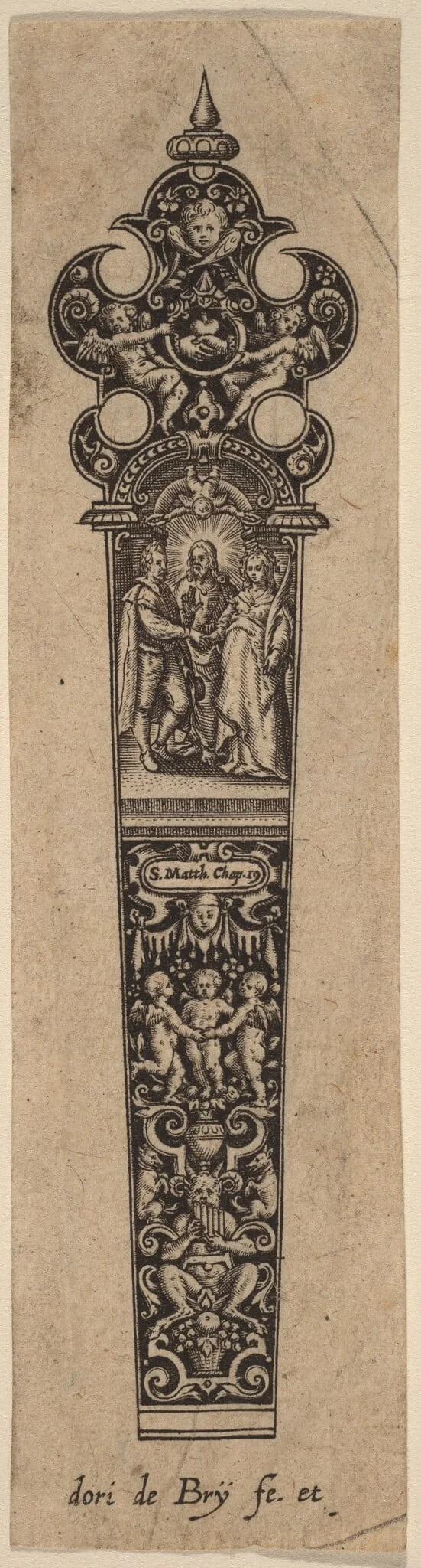 Ornament for Knife Handle, by Theodor de Bry, ink, 1563