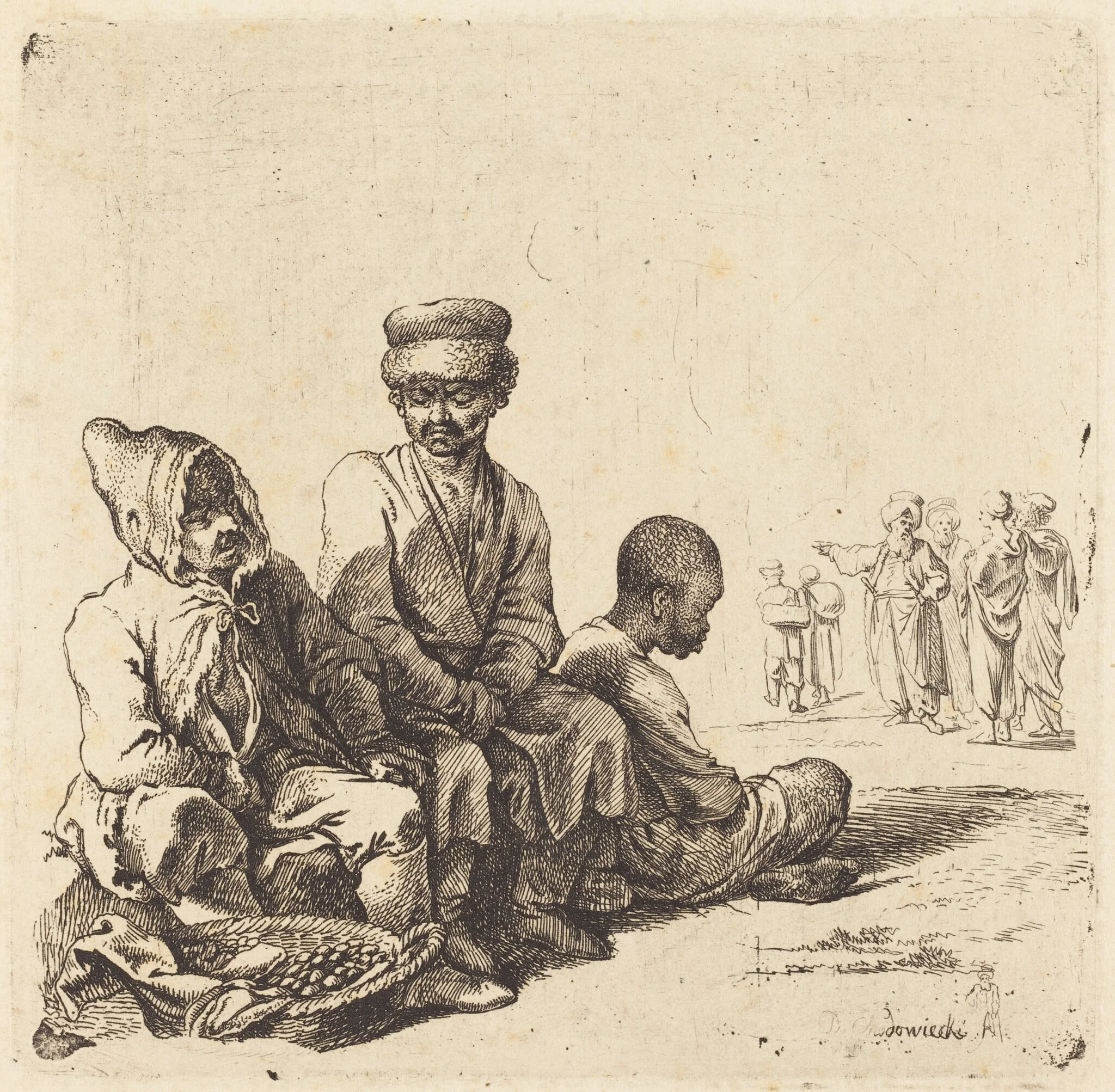 Russians and Turks, by Daniel Nikolaus Chodowiecki, ink, 1764