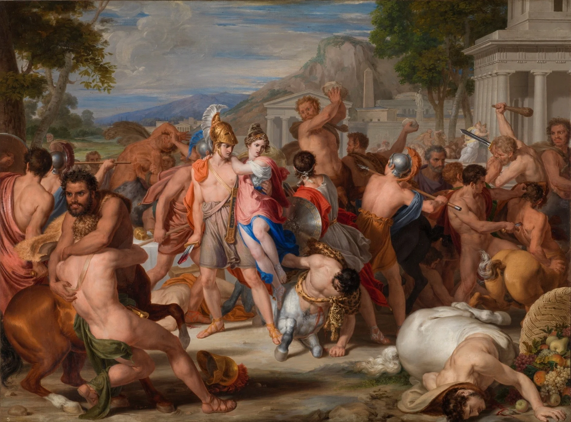 Batalla de lapitas y centauros., by Rafael Tejeo, oil, 1835