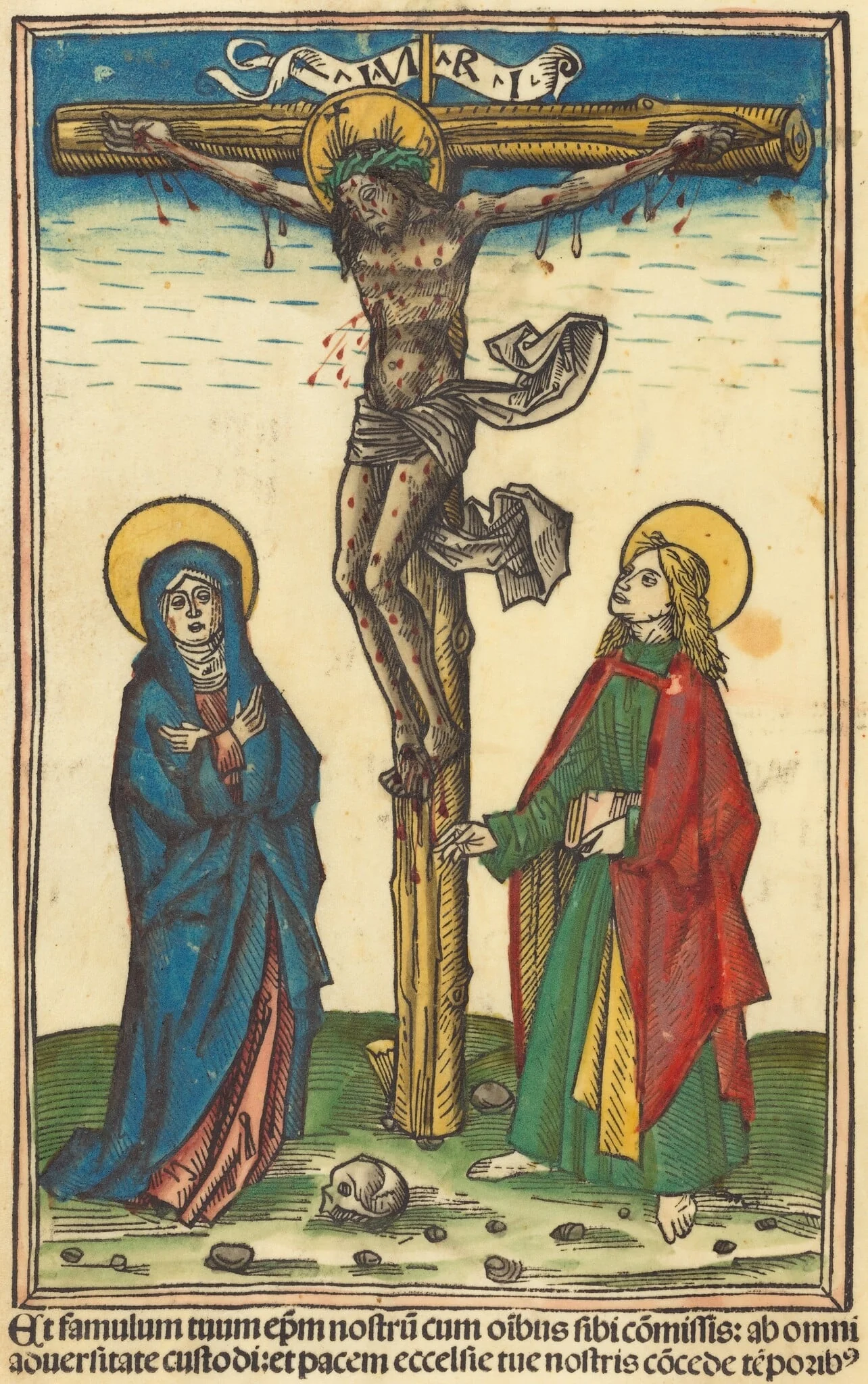 The Crucifixion, by German 15th Century, ink, 1495