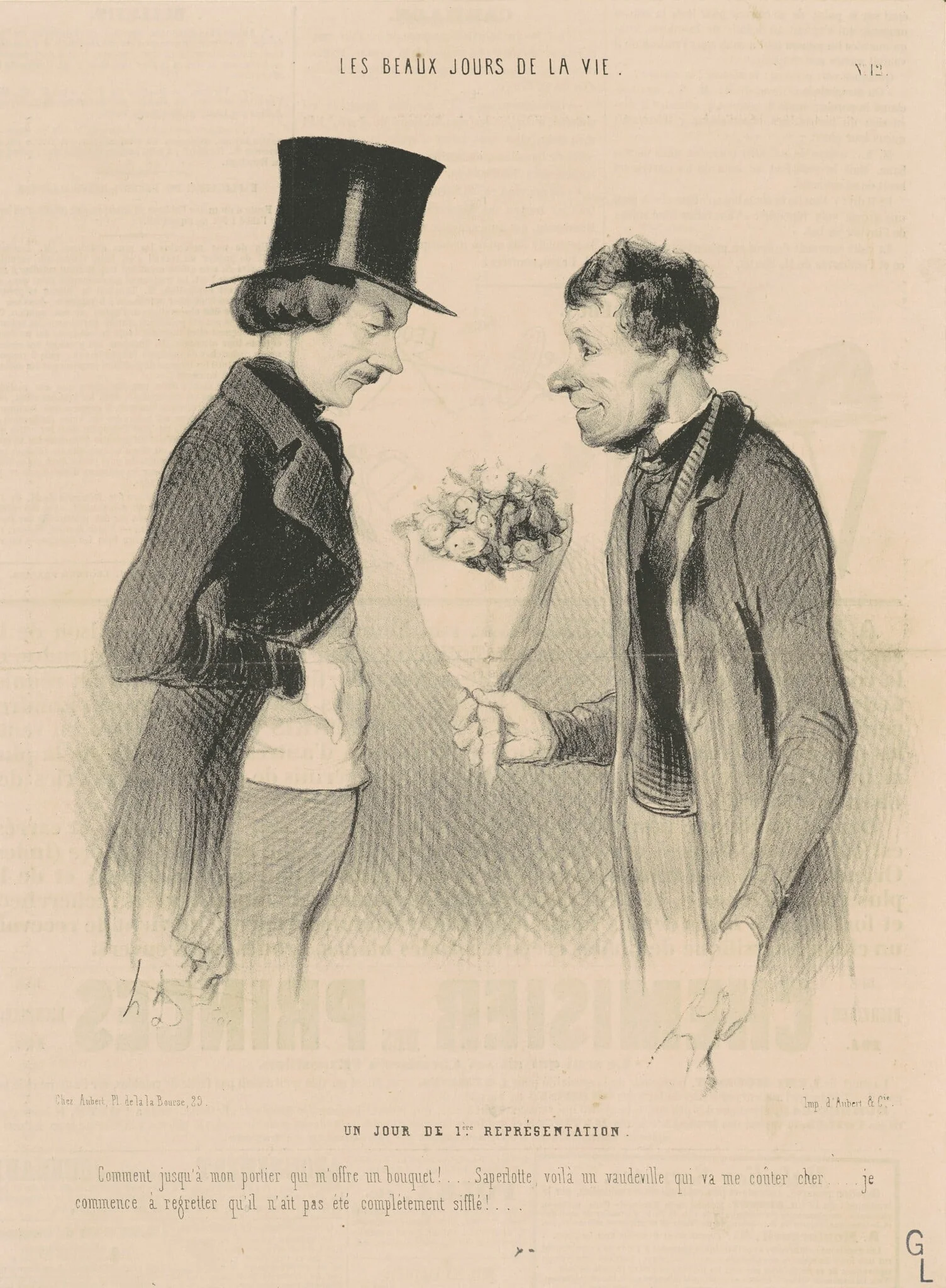 Un Jour de 1ère Représentation, by Honoré Daumier, ink, 1844