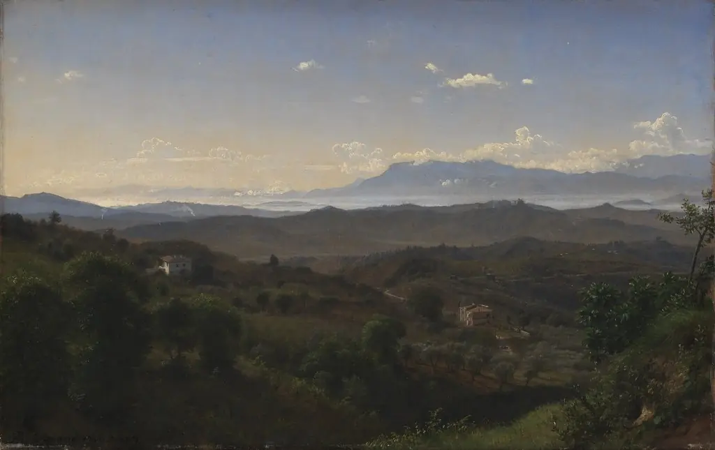View of the Sacco Valley southeast of Olevano. The Volsci Montains can be Seen in the Background