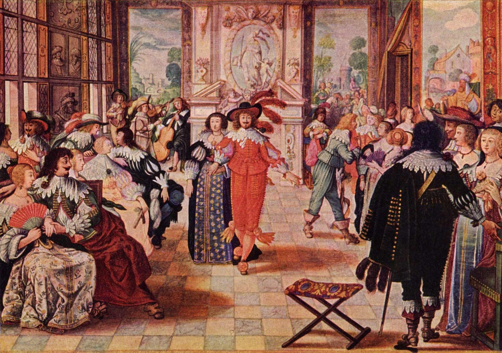 The Ball, by Unknown, watercolor, 1638