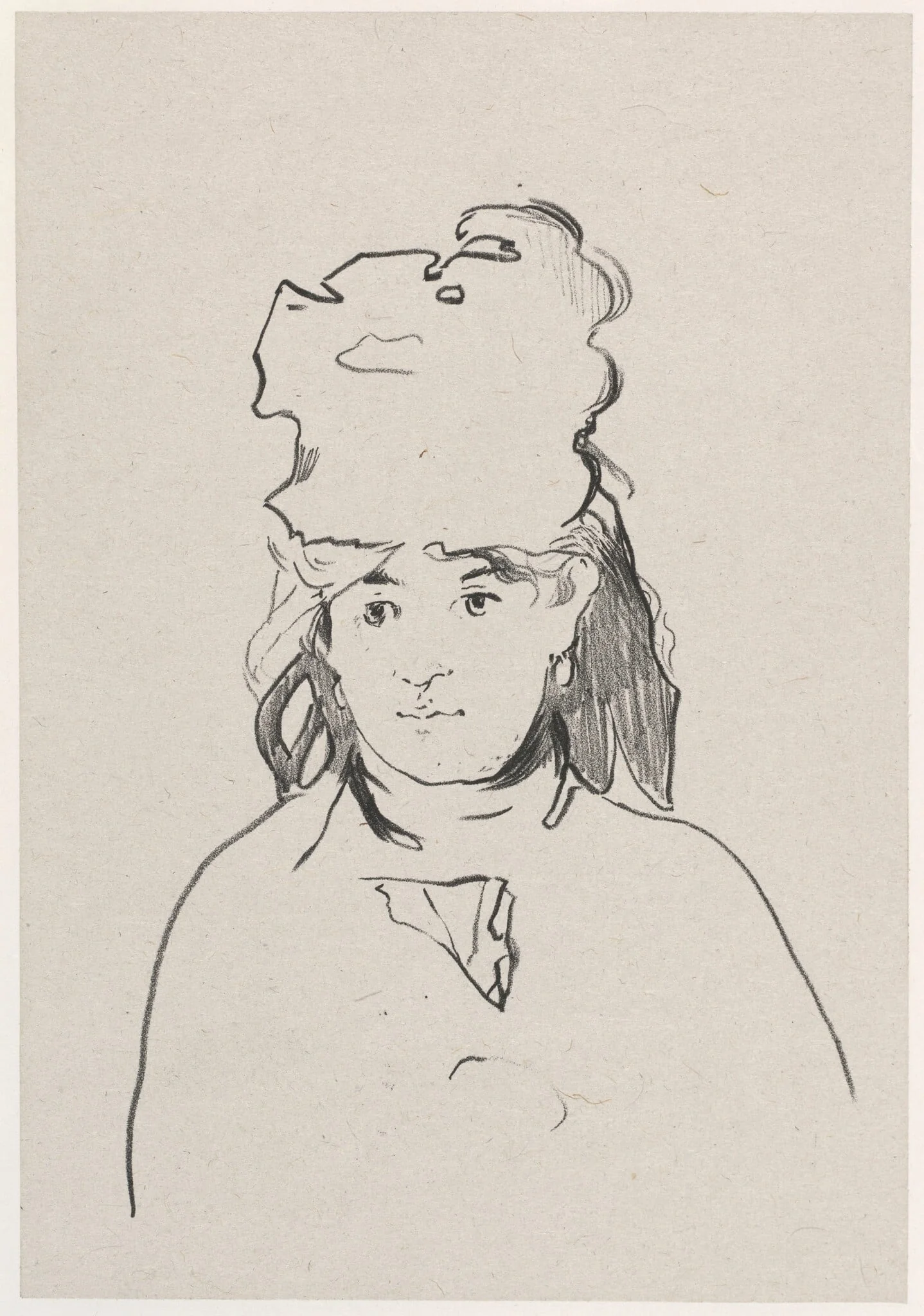 Berthe Morisot, by Edouard Manet, ink, 1873