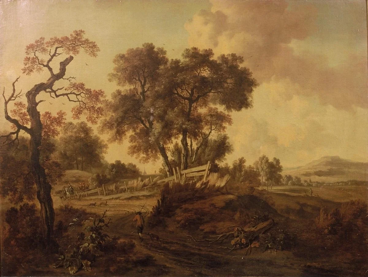 Road in a Dune Landscape, by Jan Wijnants, oil, 1675