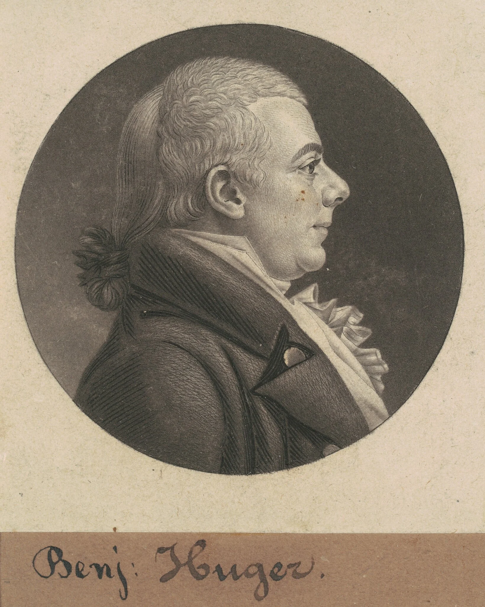 Benjamin Huger, by Charles Balthazar Julien Févret de Saint-Mémin, ink, 1805