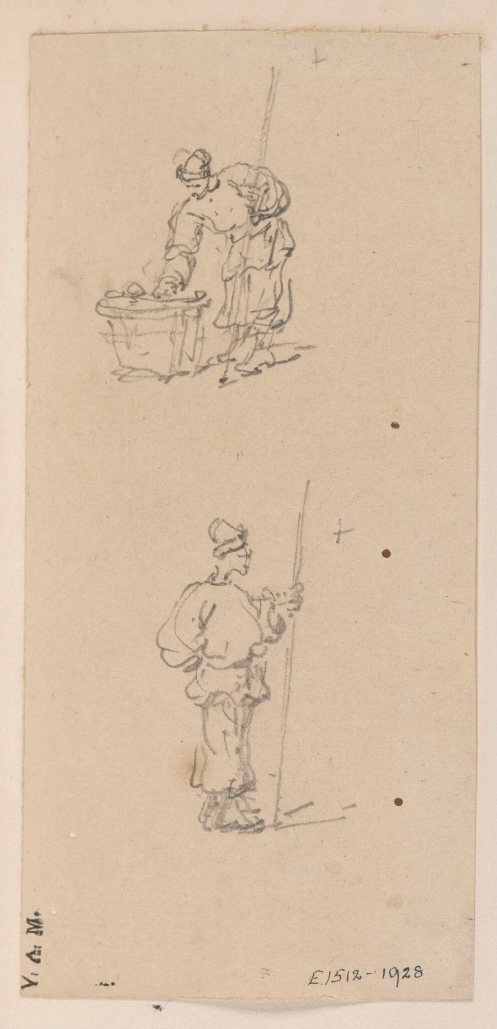 Two drawings of Chinese men, by George Chinnery, 19