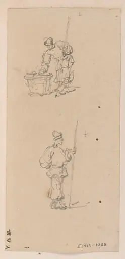 Two drawings of Chinese men