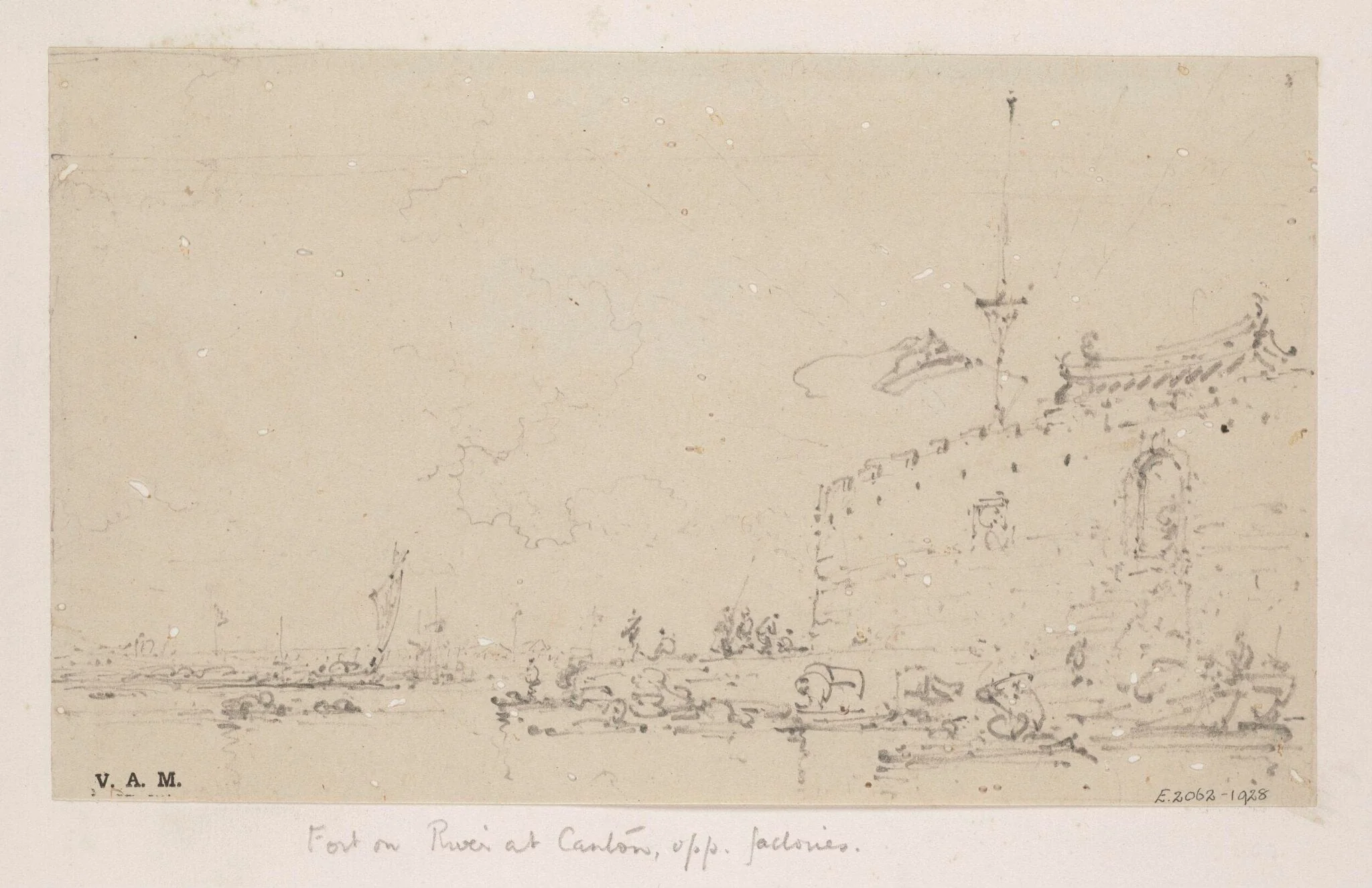 The Red Fort, Canton (Guangzhou), by George Chinnery, 19