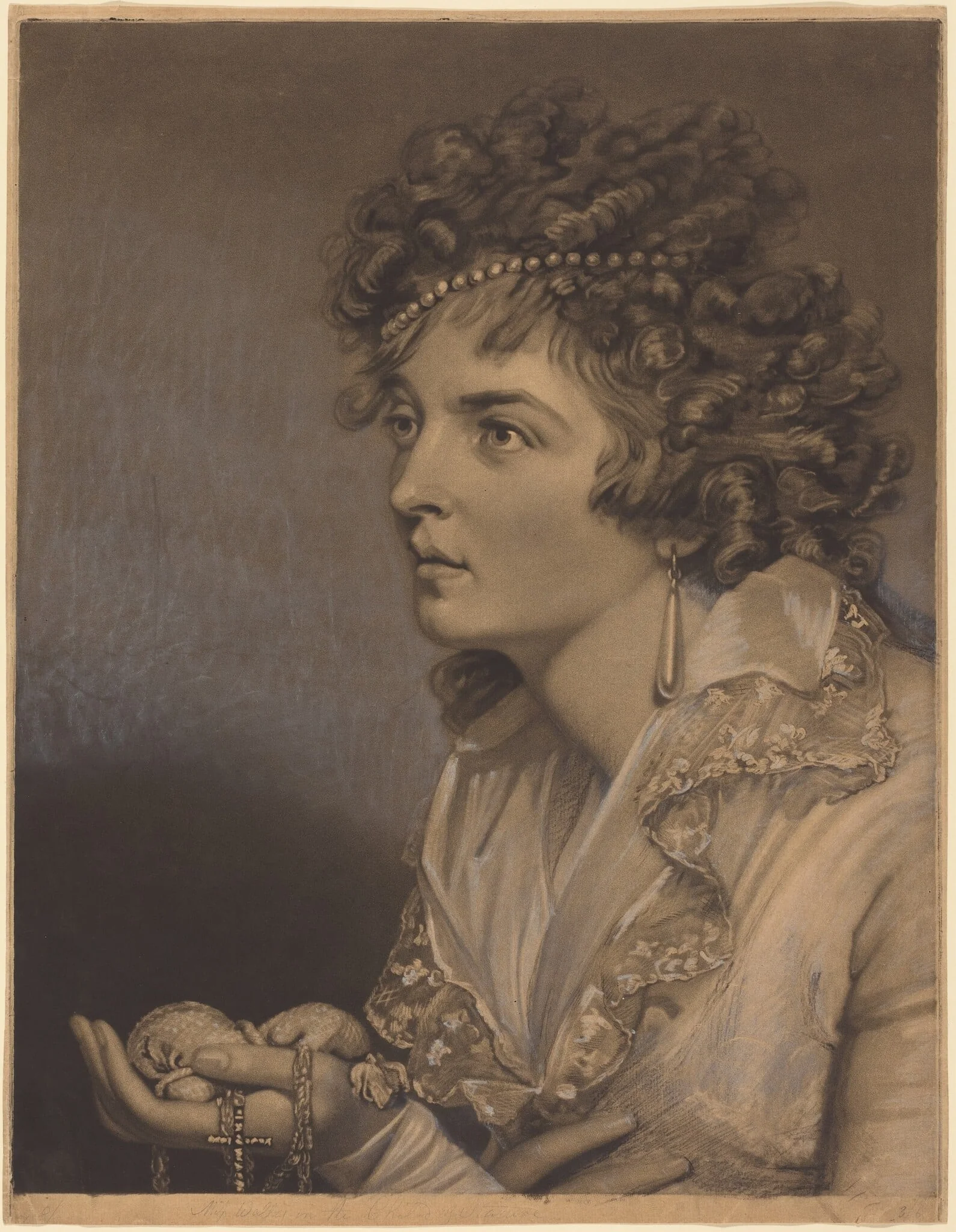 Amanthis with Pearls, by John Raphael Smith, chalk, 1797