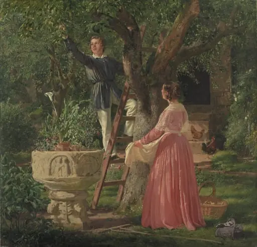 The Ancient Baptismal Font in the Garden