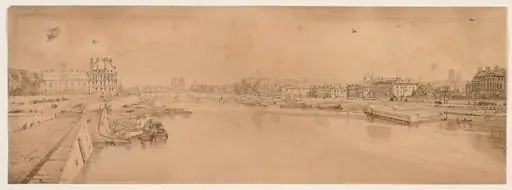 A Selection of Twenty of the Most Picturesque Views in Paris:  View of the Tuilleries and Bridge and taken from Pont de la Concorde
