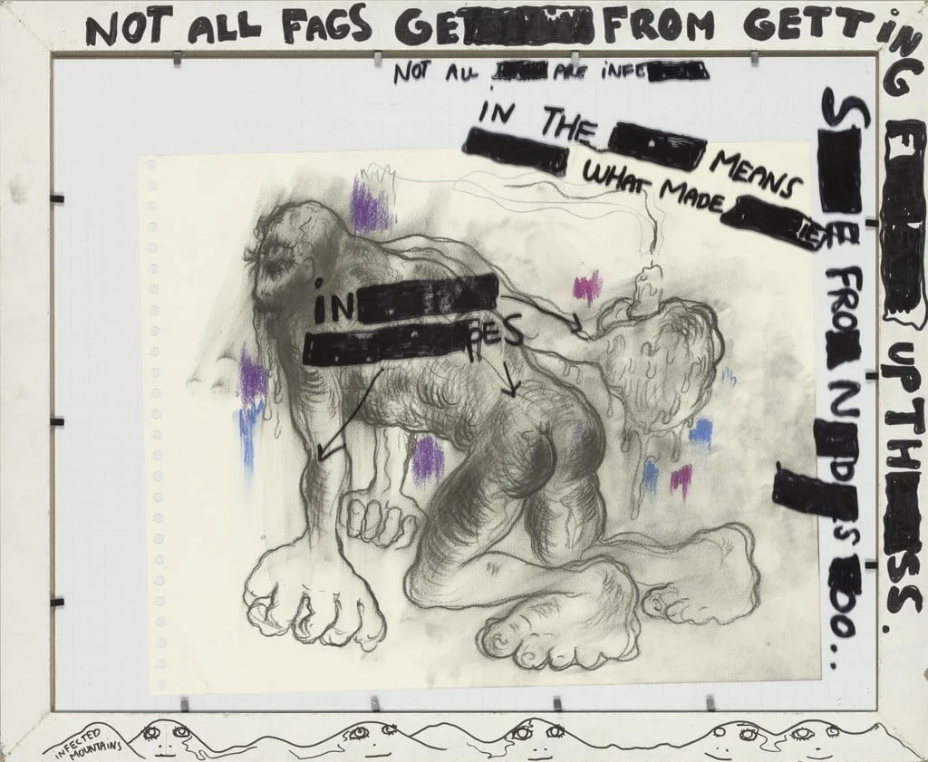 Untitled, by Bjarne Melgaard, charcoal, 2002