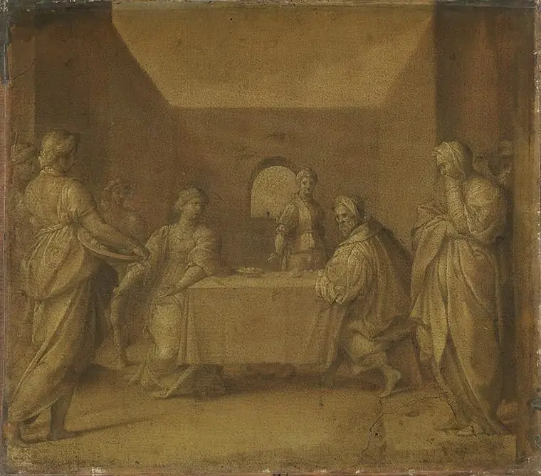 Salome brings the head of John the Baptist