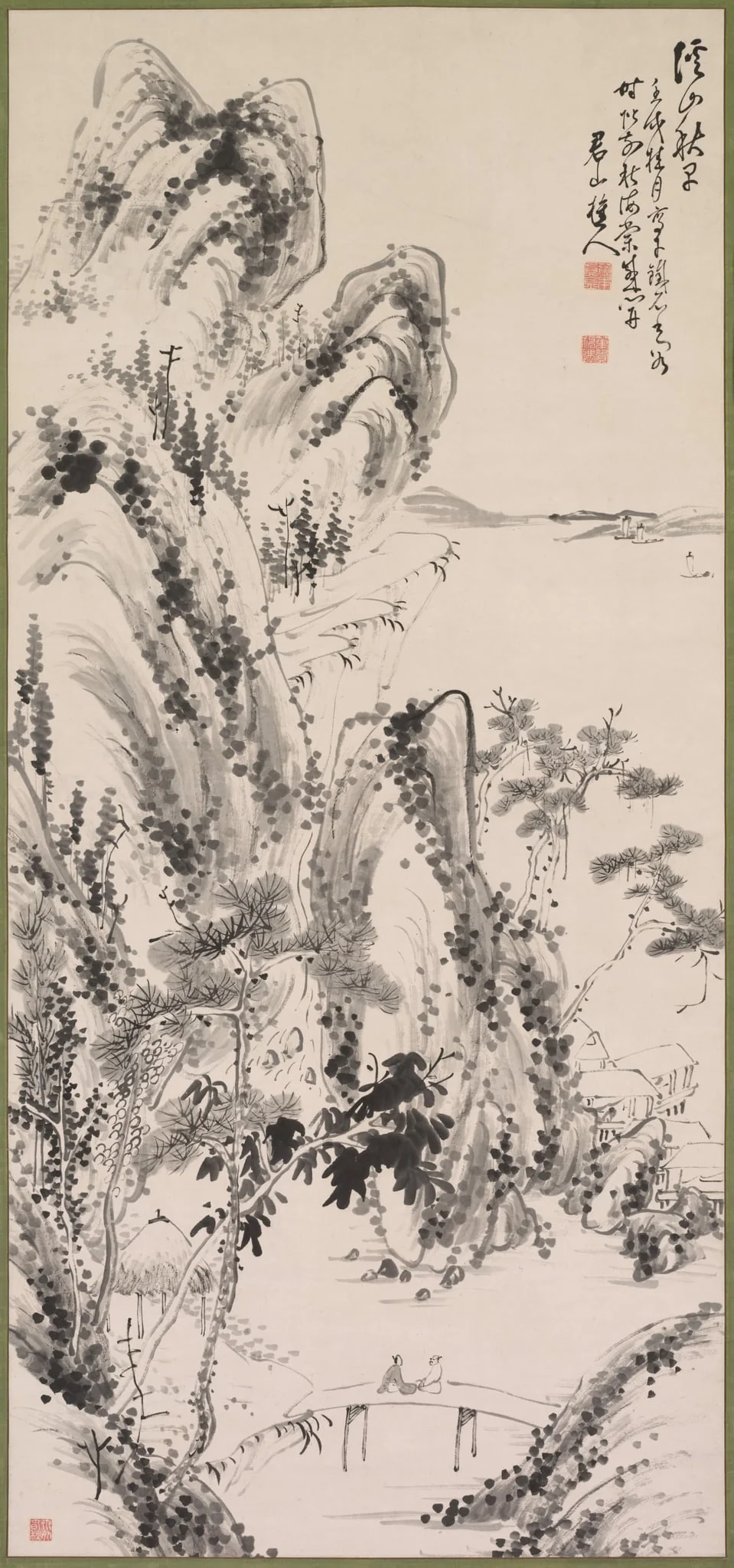 Landscape with Figures, by Fujimoto Tesseki, unspecified, 1852
