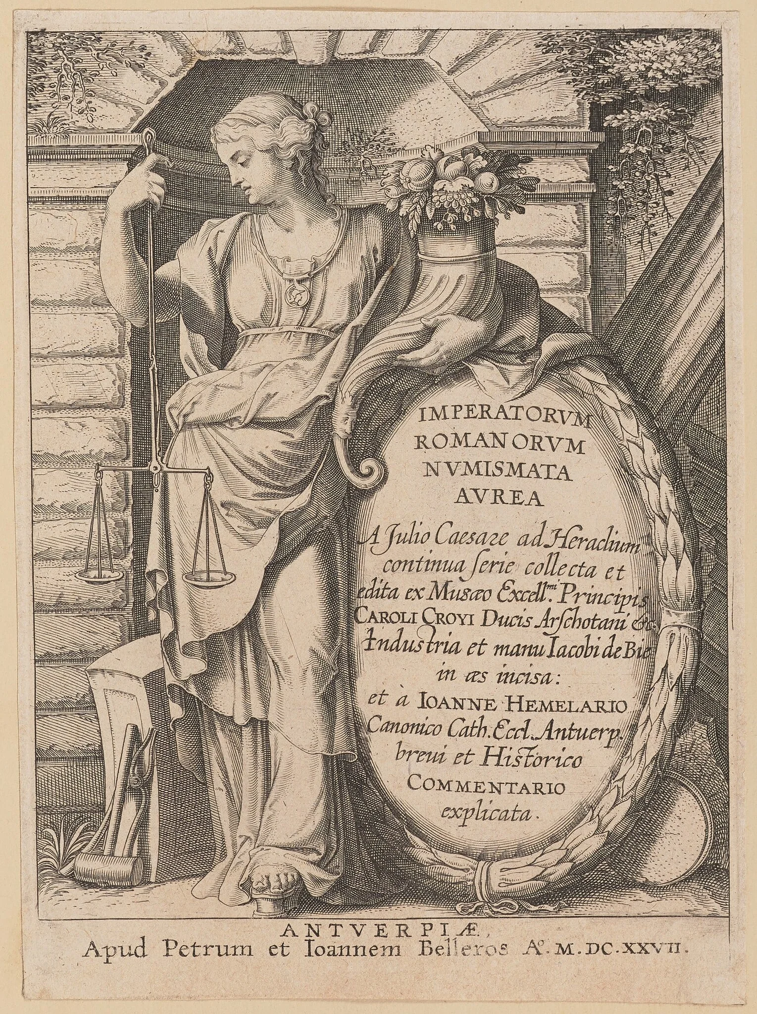 Title Page for Imperatorvm Romanorvm Nvmismata Avrea, by Netherlandish 17th Century, ink, 1627