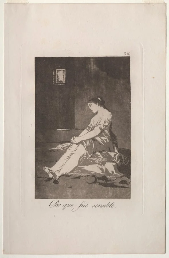 Because She Was Susceptible, Plate 32, by Francisco Goya, 1799