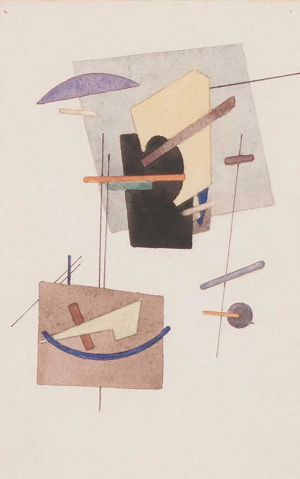 Μελέτη για τη "Σύνθεση με τρία κέντρα", by Ivan Kliun, 1930