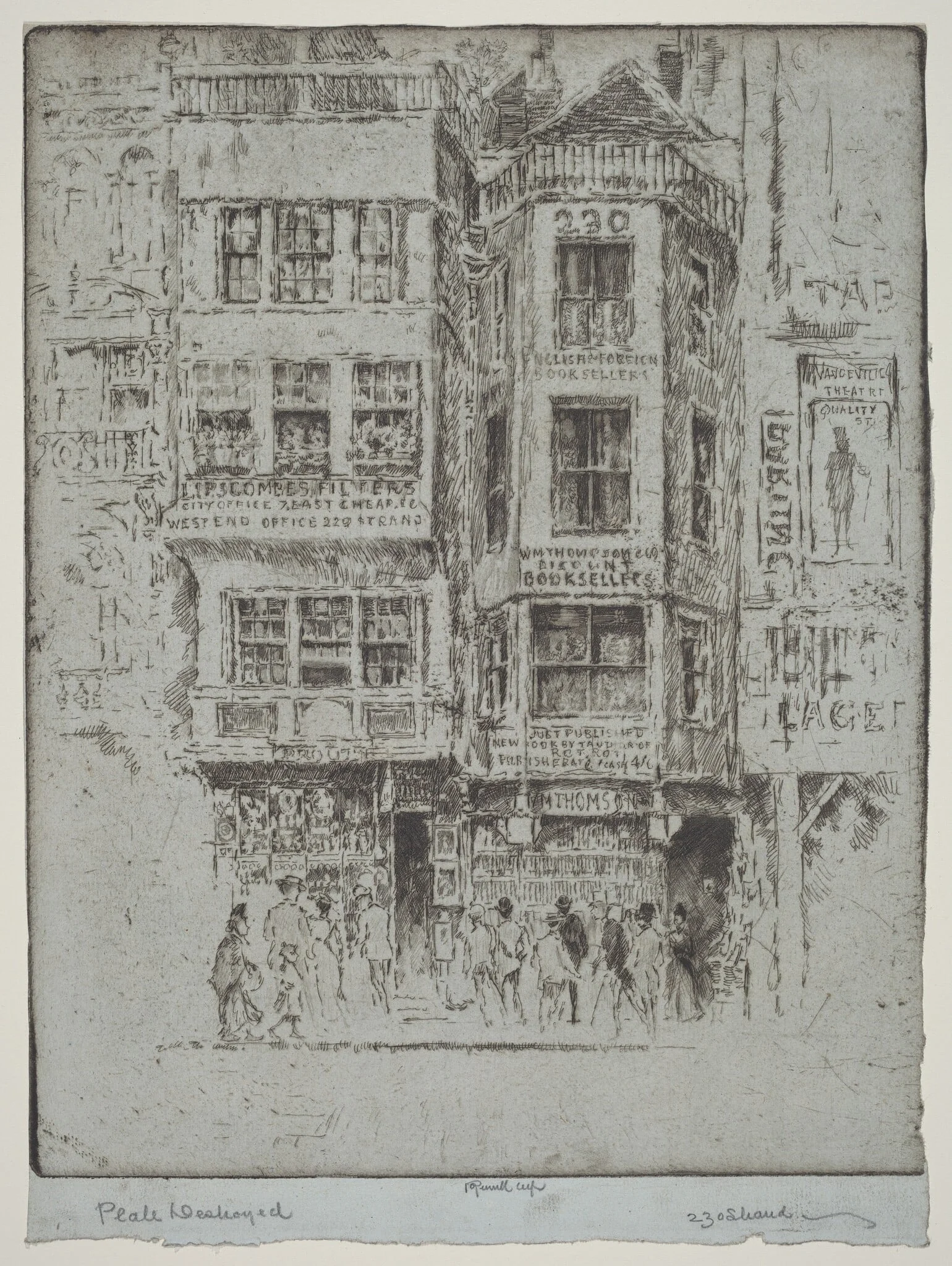 No. 230 Strand, by Joseph Pennell, ink, 1903