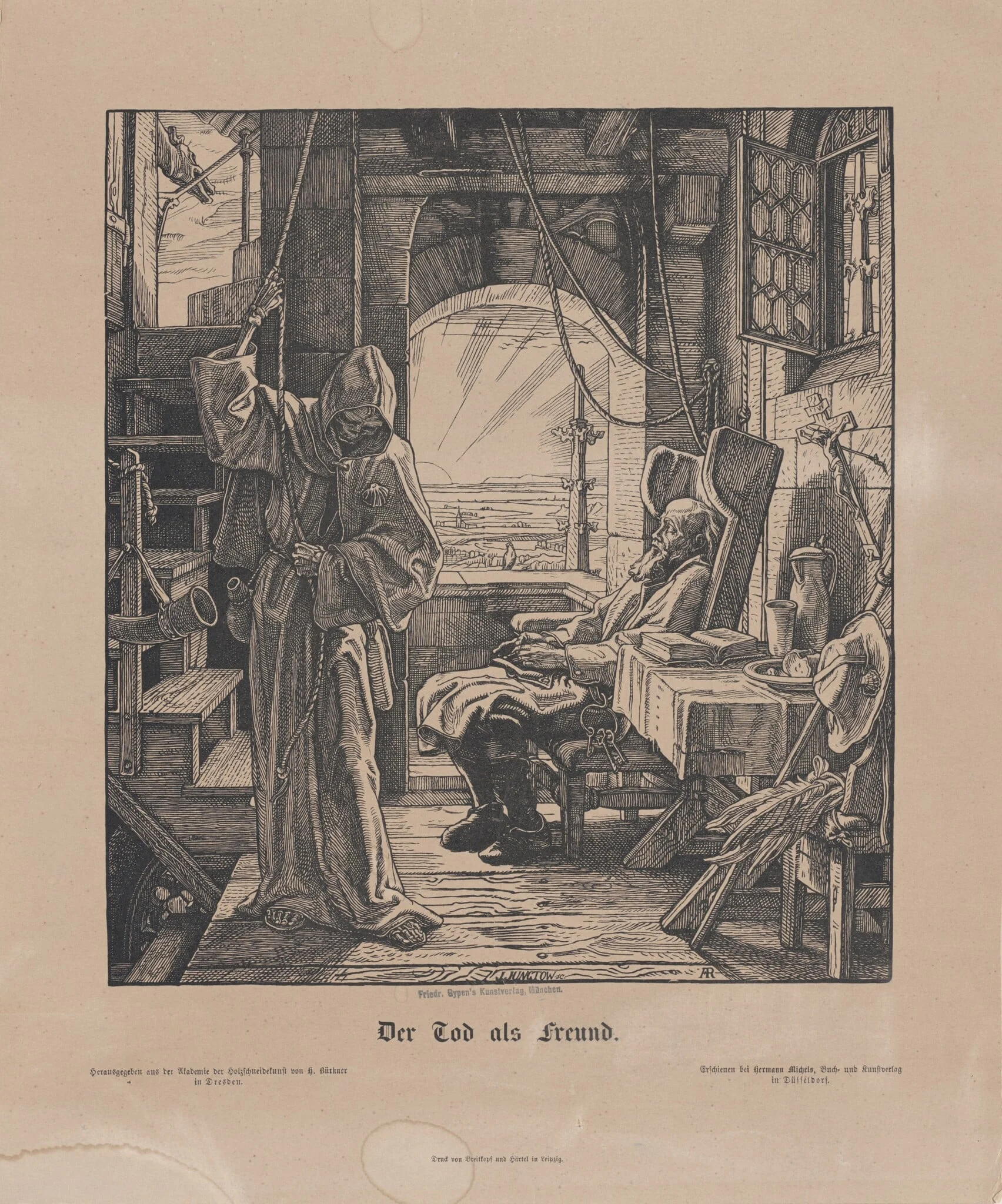 Der Tod als Freund (Death as a Friend), by Alfred Rethel, ink, 1831