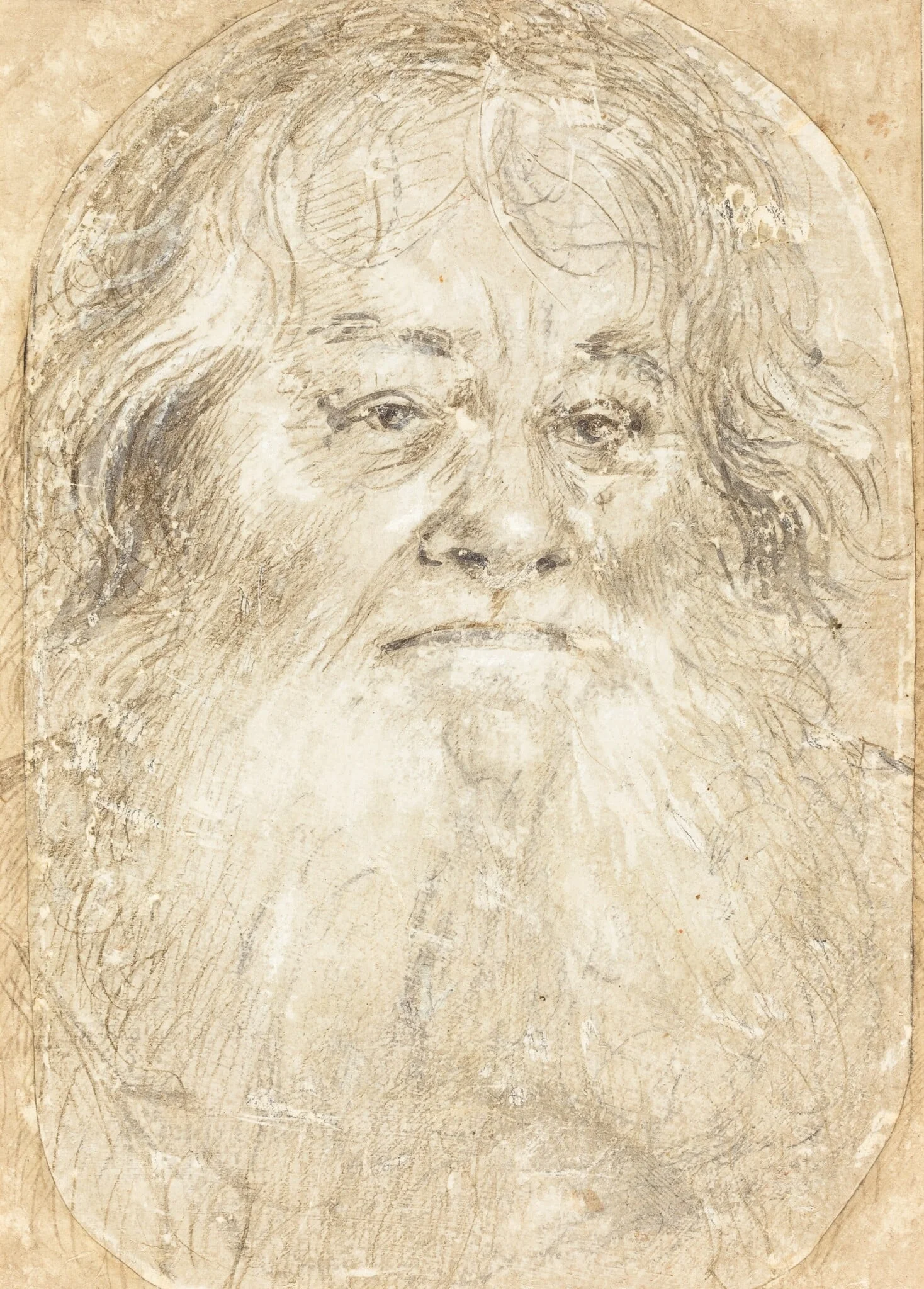 Study of a Bearded Man [verso], by Hans Holbein the Elder, charcoal, 1509