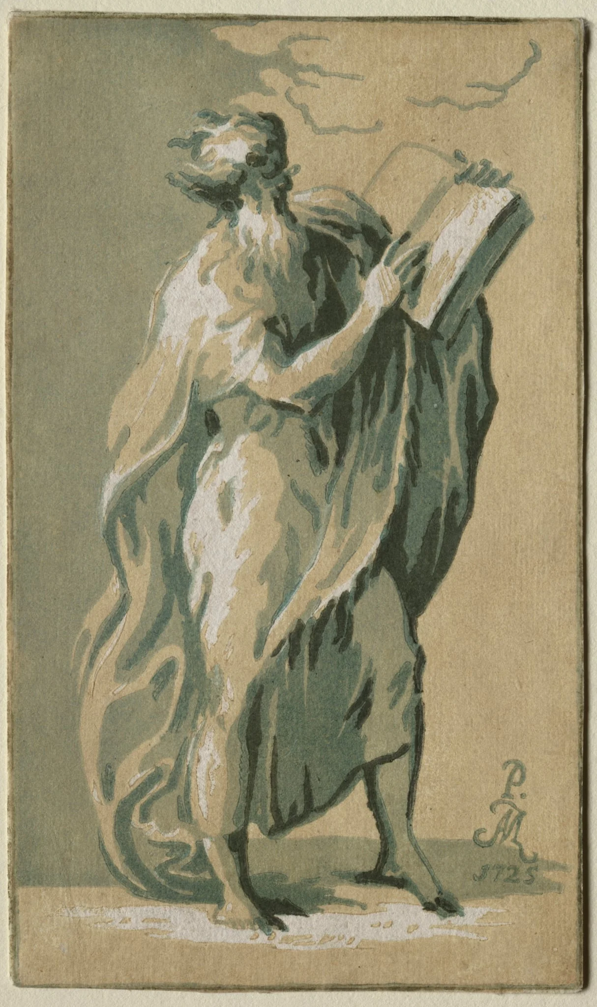 An Old Man Standing, by Antonio Maria I Zanetti, 1725