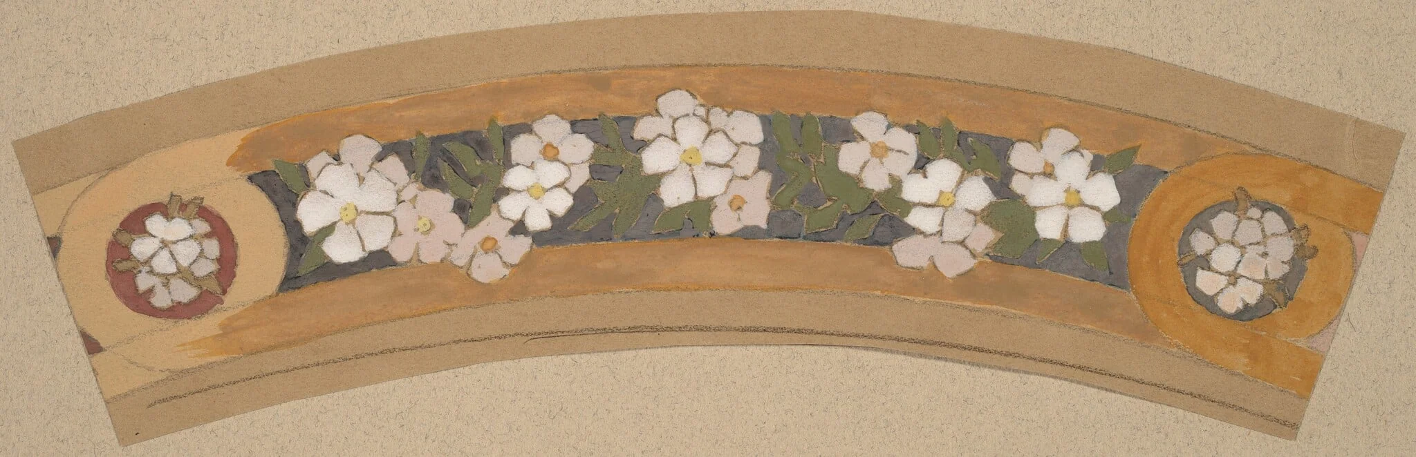 Study for a Border Design, by Charles Sprague Pearce, gouache, 1894