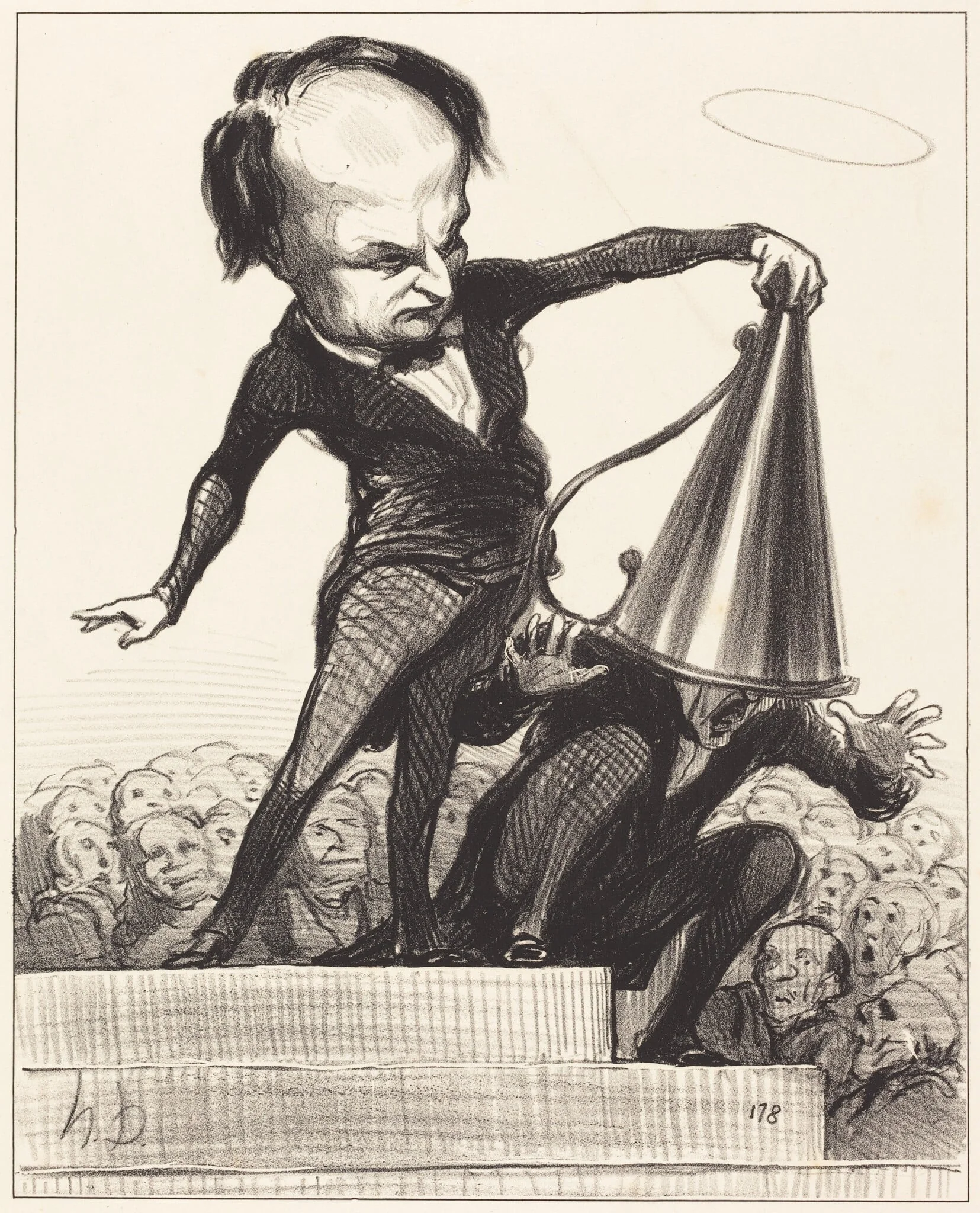 Une Gloire éteint l'autre, by Honoré Daumier, ink, 1849
