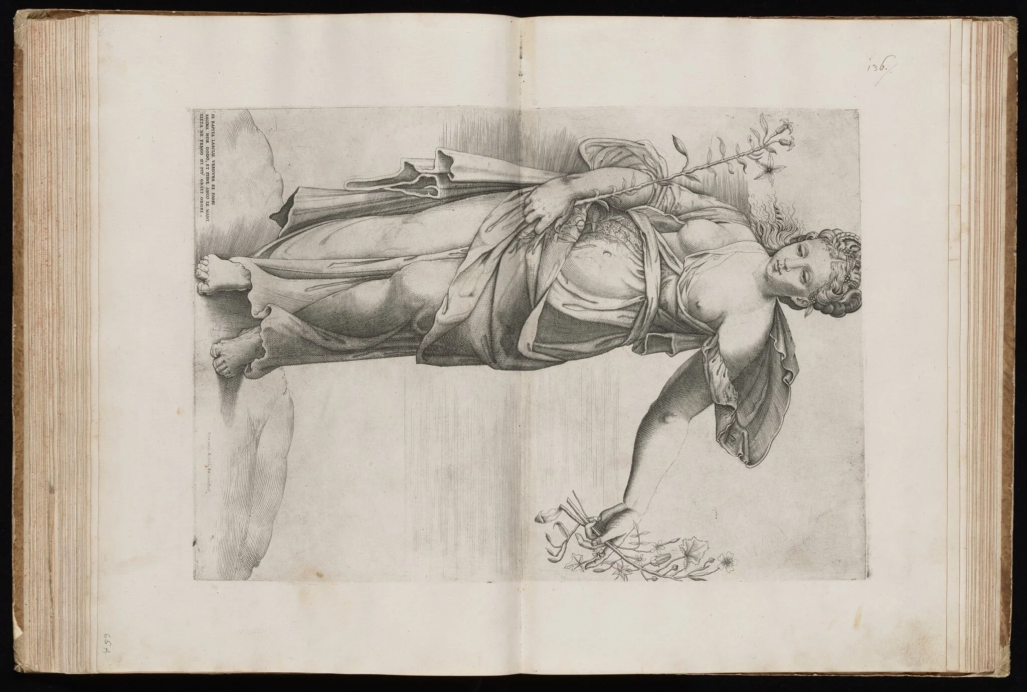 Flora, by Enea Vico, ink, 1544