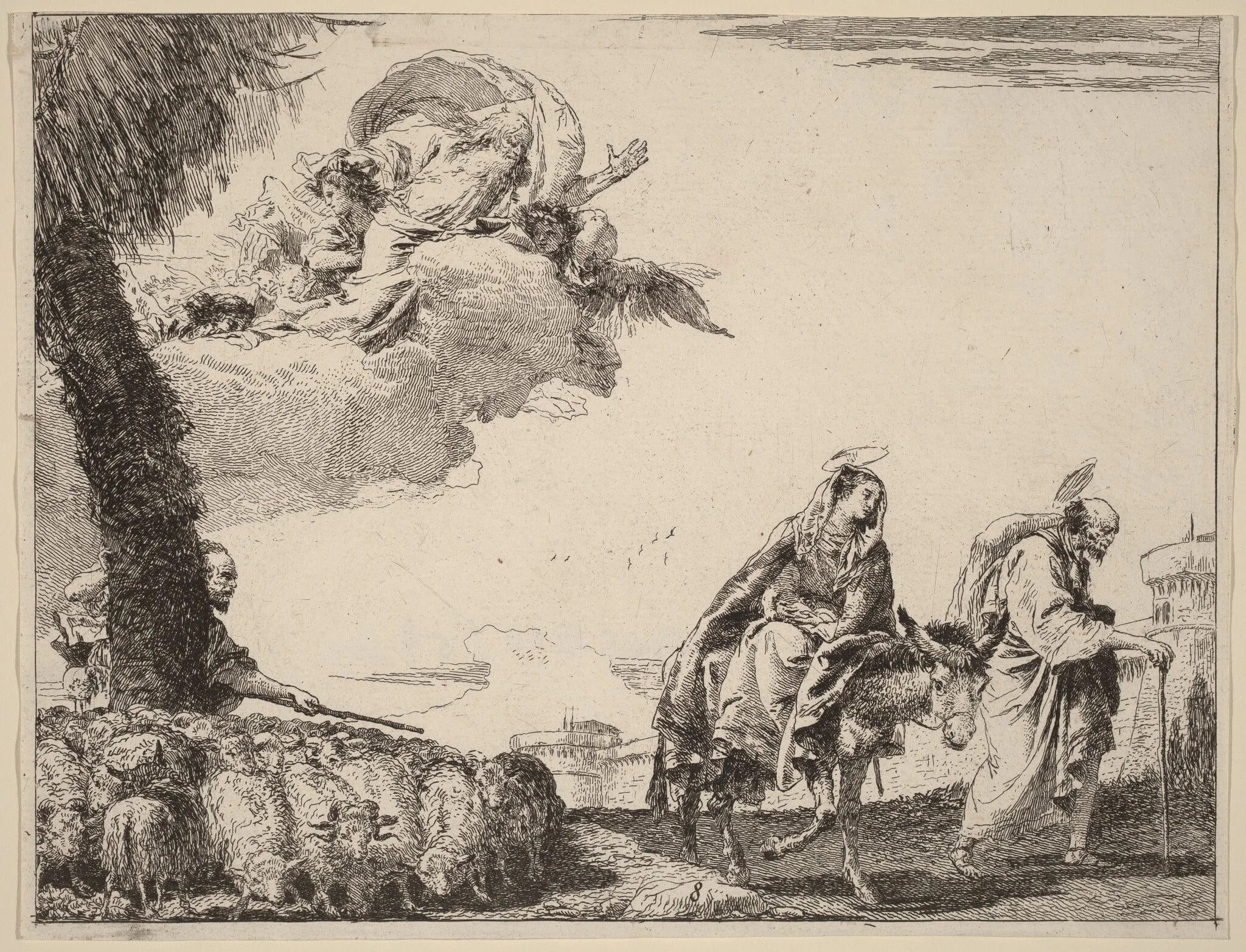The Flight with the Holy Family at the Right