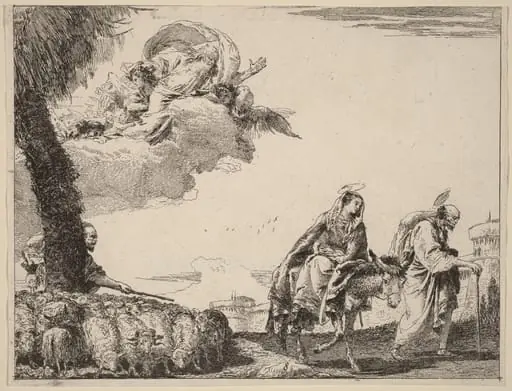 The Flight with the Holy Family at the Right