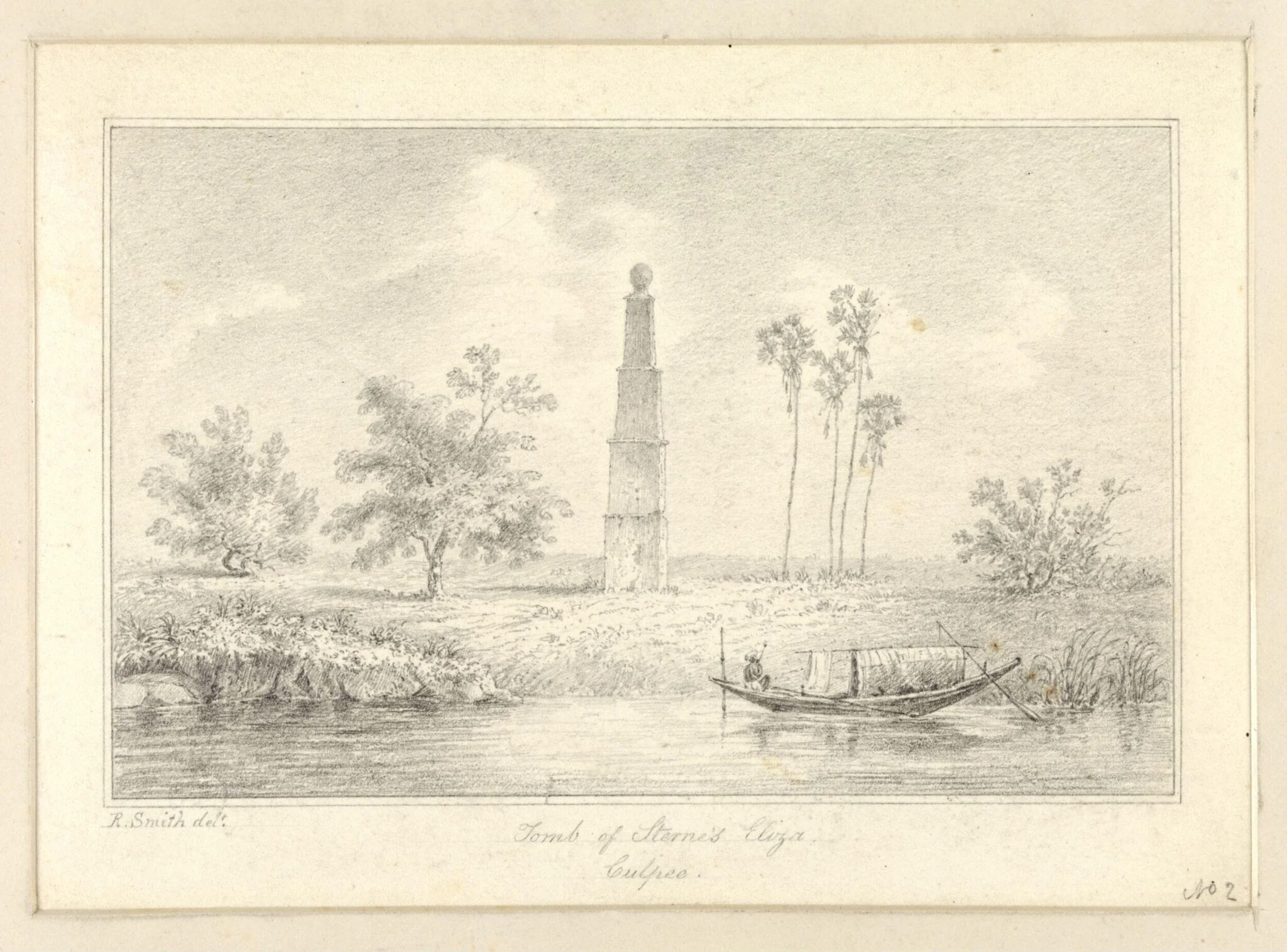 Tomb of Sterne's Eliza, Culpee, by Robert Captain Smith, 1830