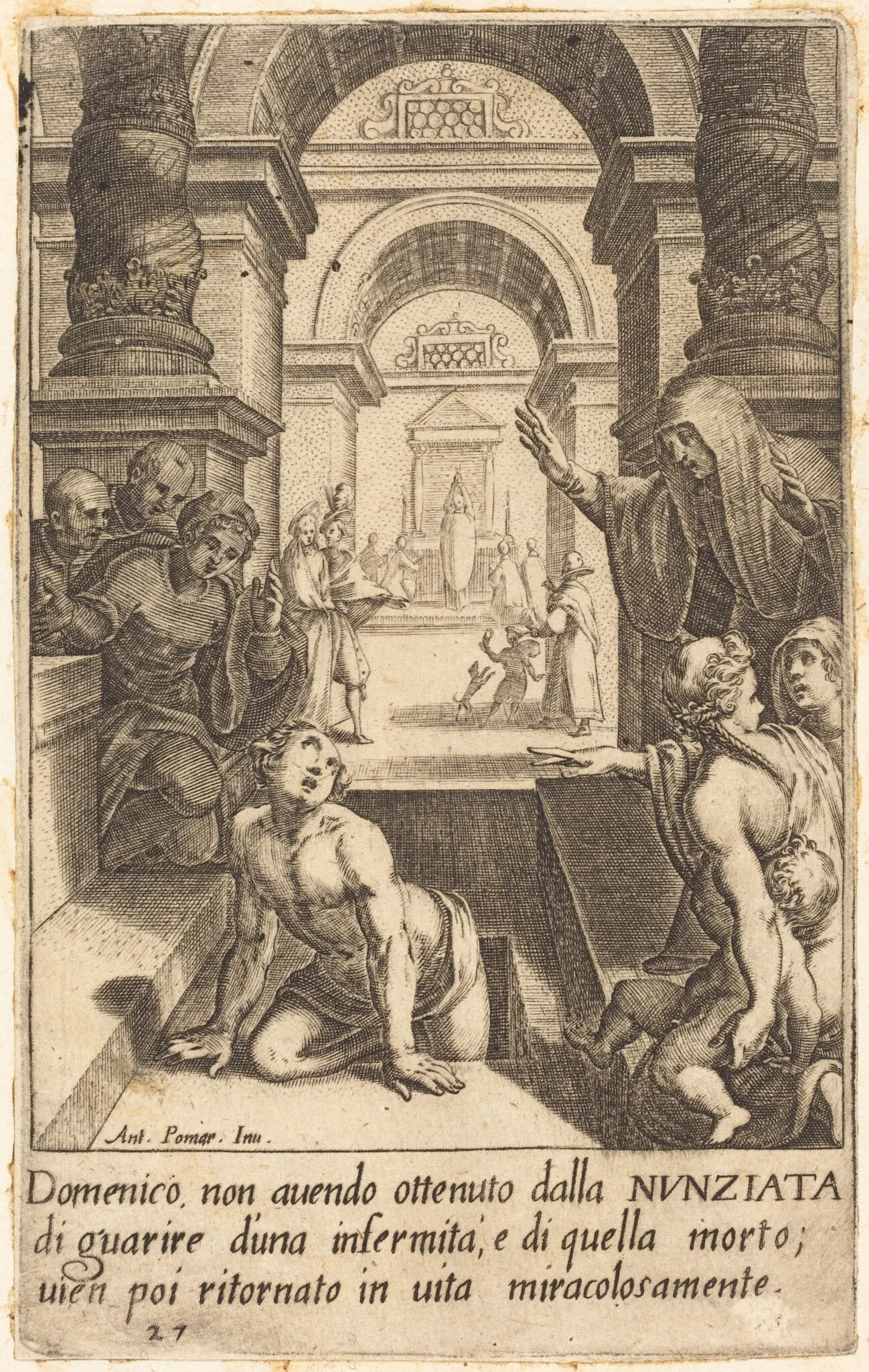 Domenico, by Jacques Callot, ink, 1619